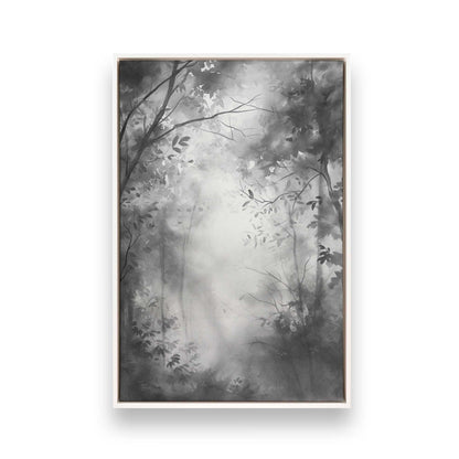 Black and White Forest Trio Canvas Print, Set of 3