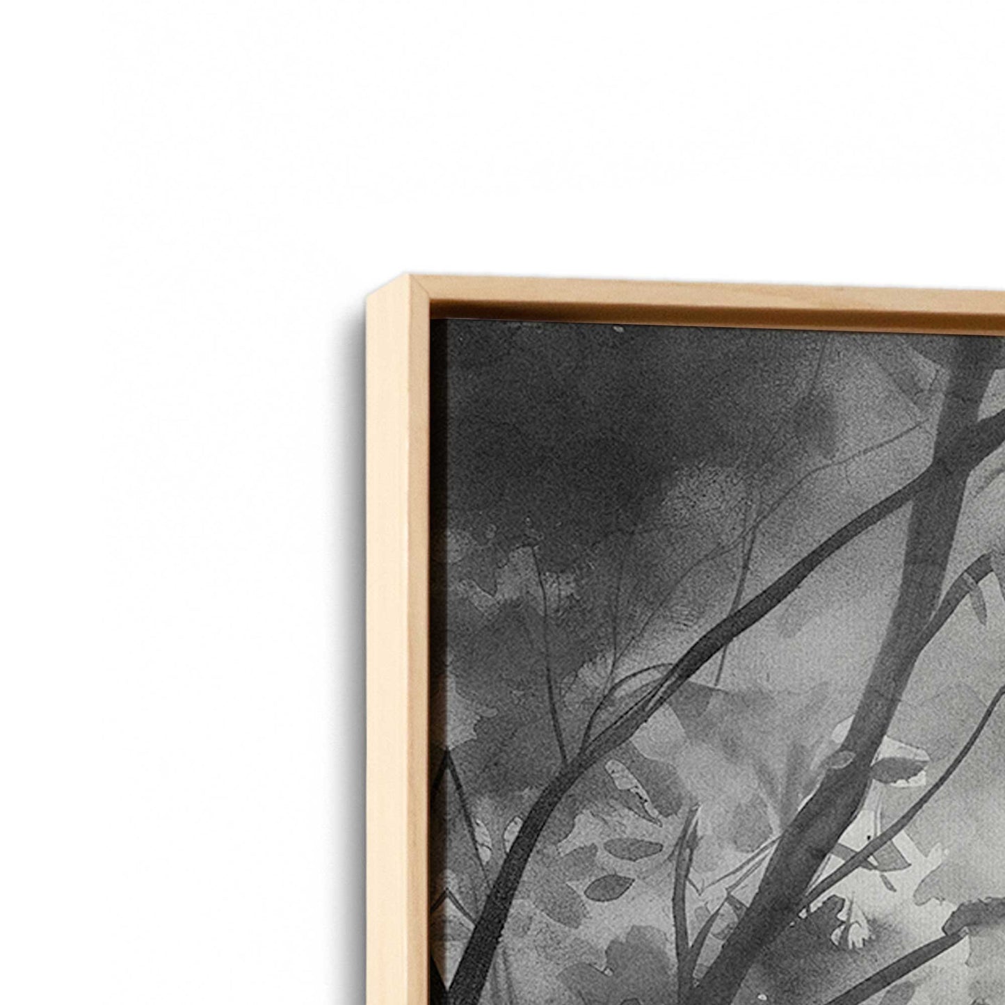[Color:American Maple], Picture of art in a American Maple frame at an angle