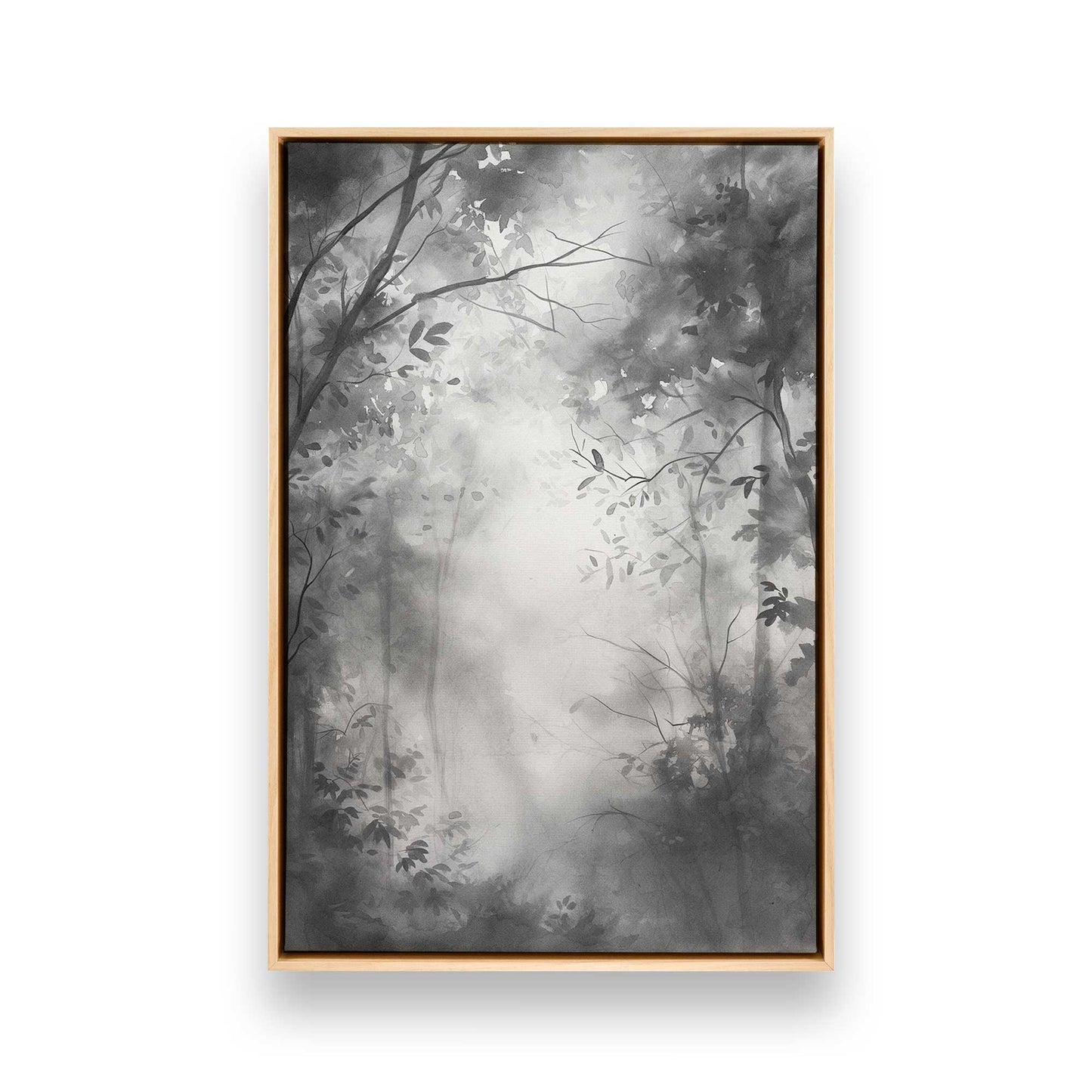 Black and White Forest Trio Canvas Print, Set of 3