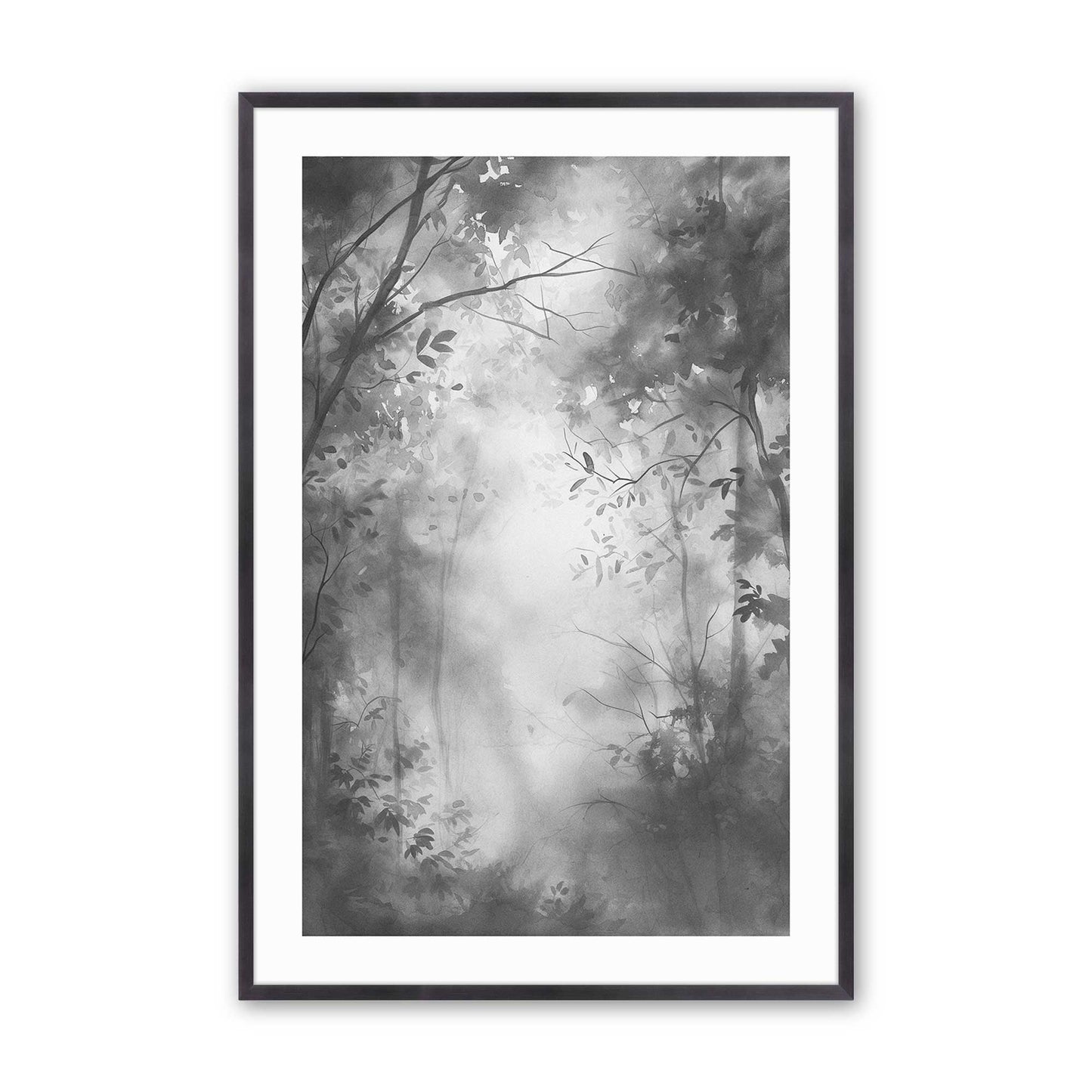 Black and White Forest Trio Art Print, Set of 3