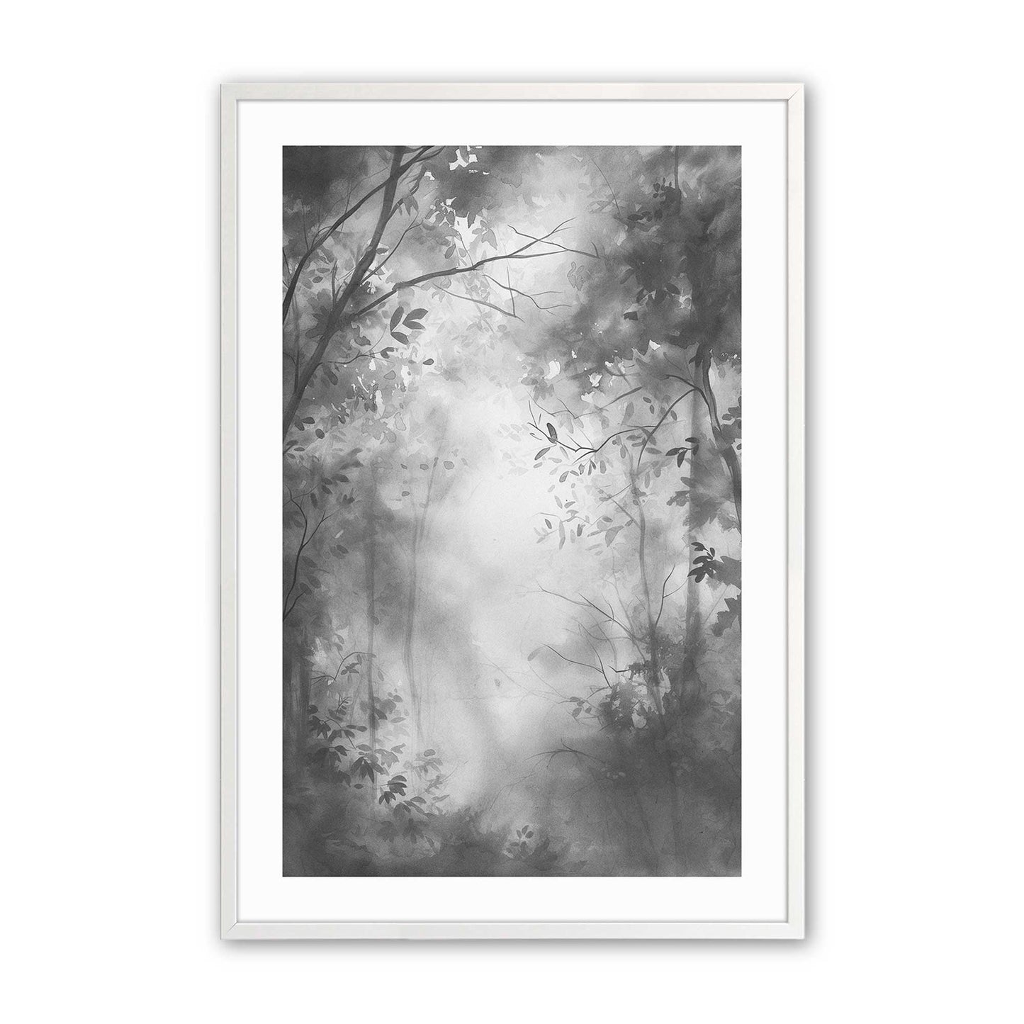 Black and White Forest Trio Art Print, Set of 3