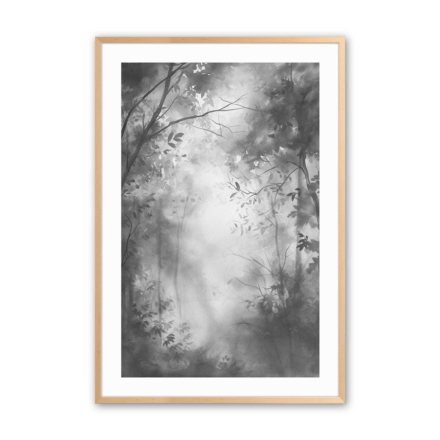 Black and White Forest Trio Art Print, Set of 3
