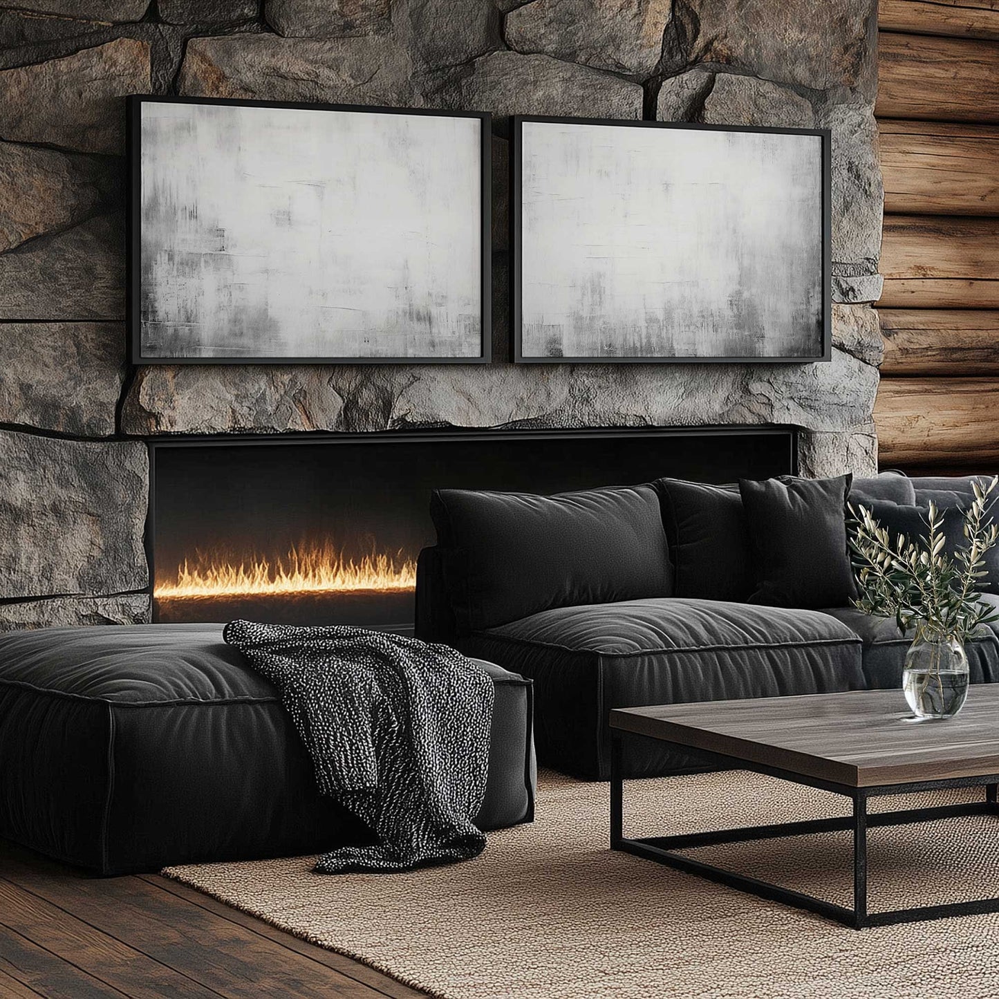 [Color:Satin Black], Picture of art in a Satin Black frame