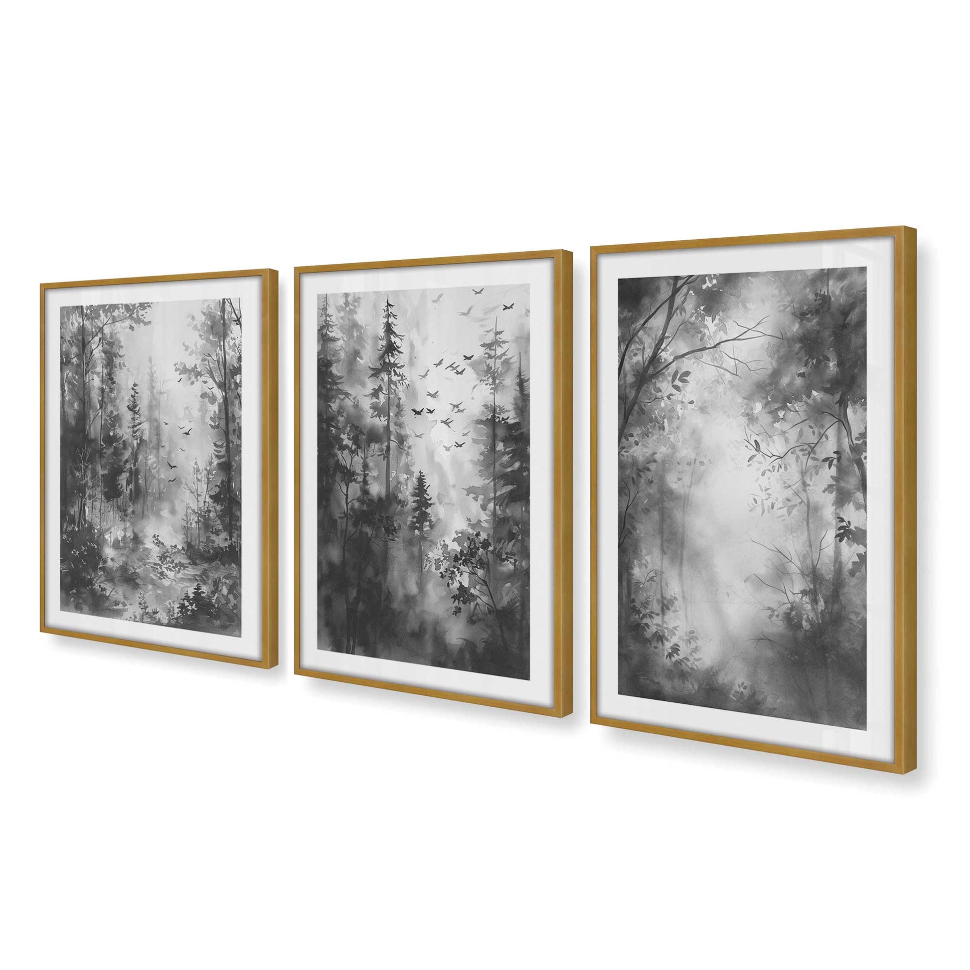 [Color:Polished Gold], Picture of art in a Polished Gold frame at an angle