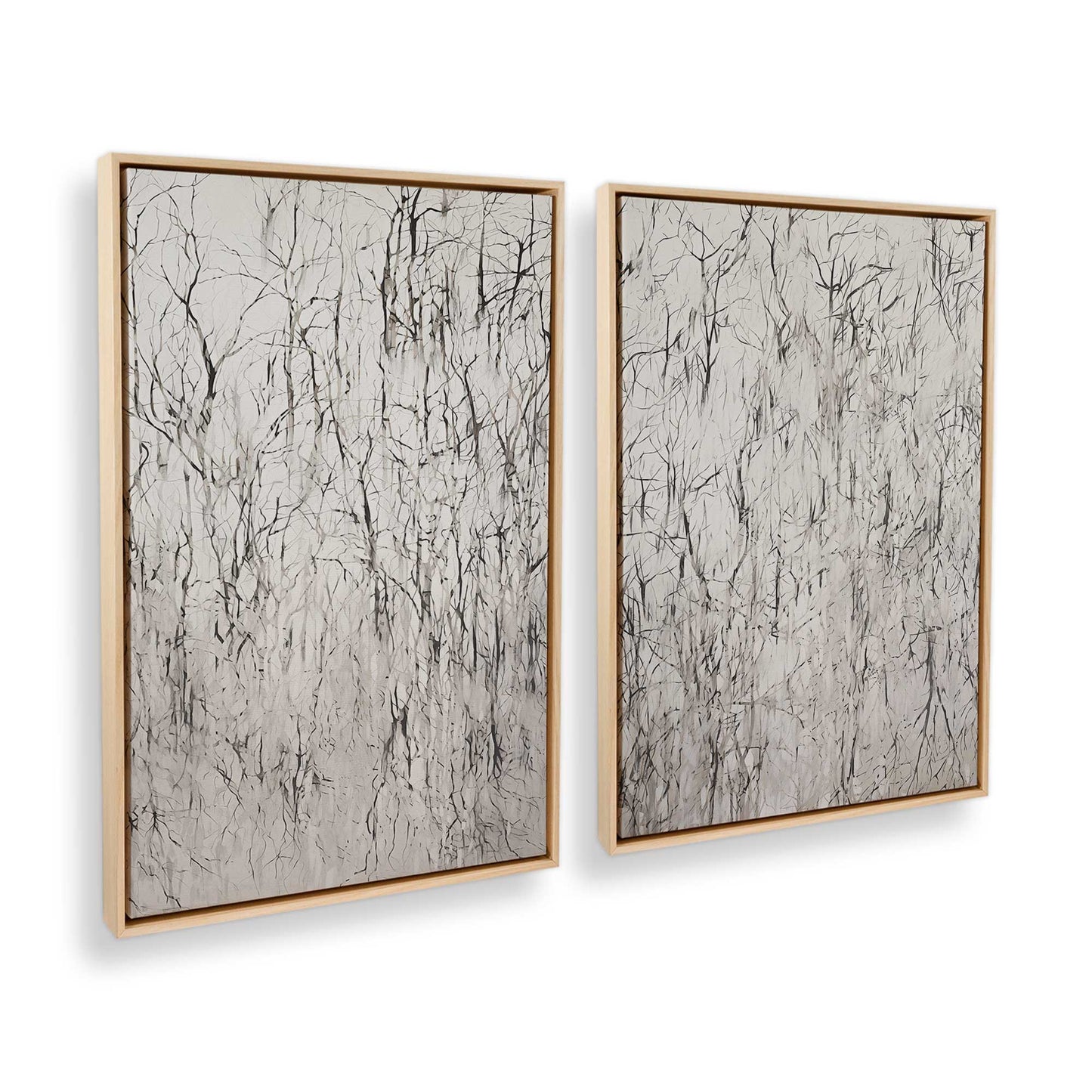 [Color:American Maple], Picture of art in a American Maple frame at an angle