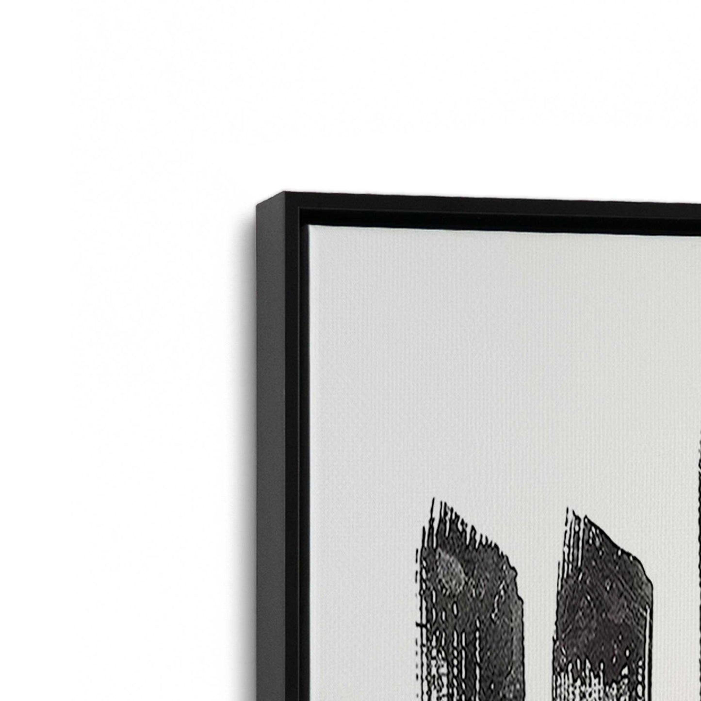 [Color:Satin Black], Picture of art in a Satin Black frame at an angle