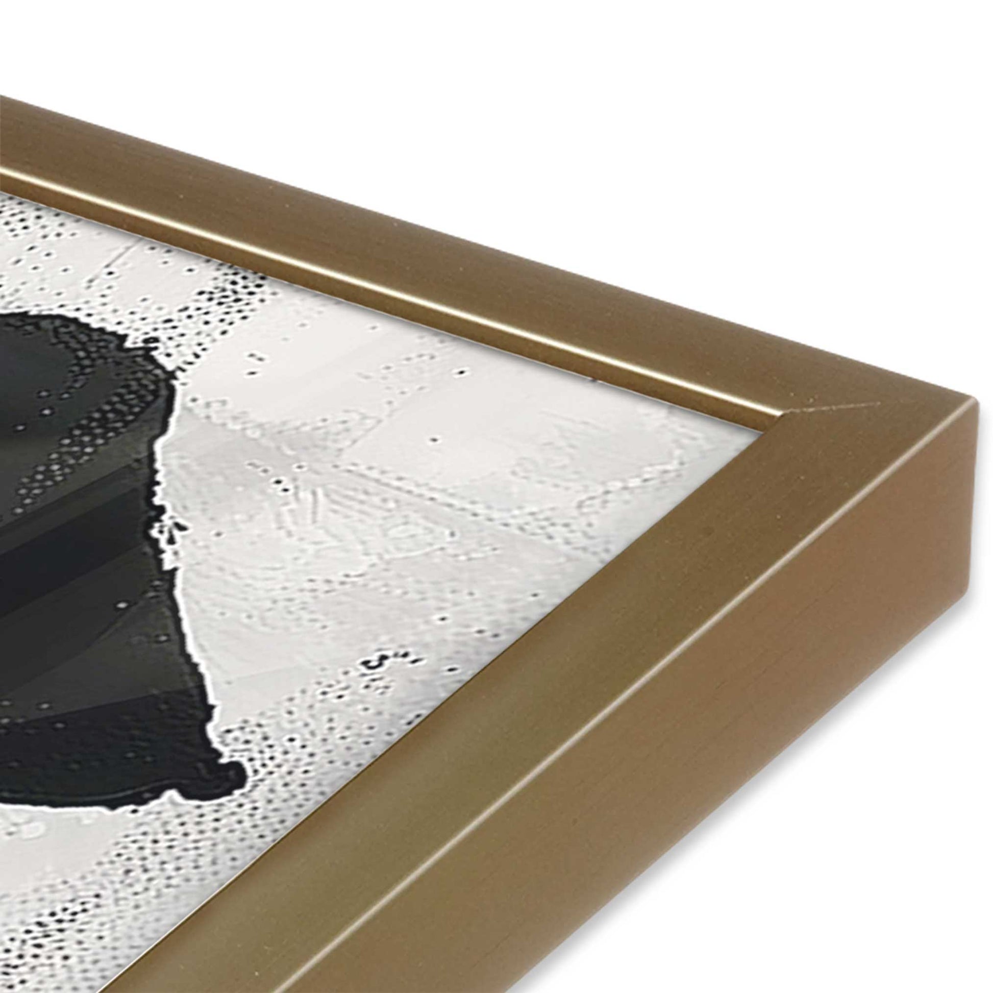 [Color:Brushed Gold], Picture of art in a Brushed Gold frame at an angle