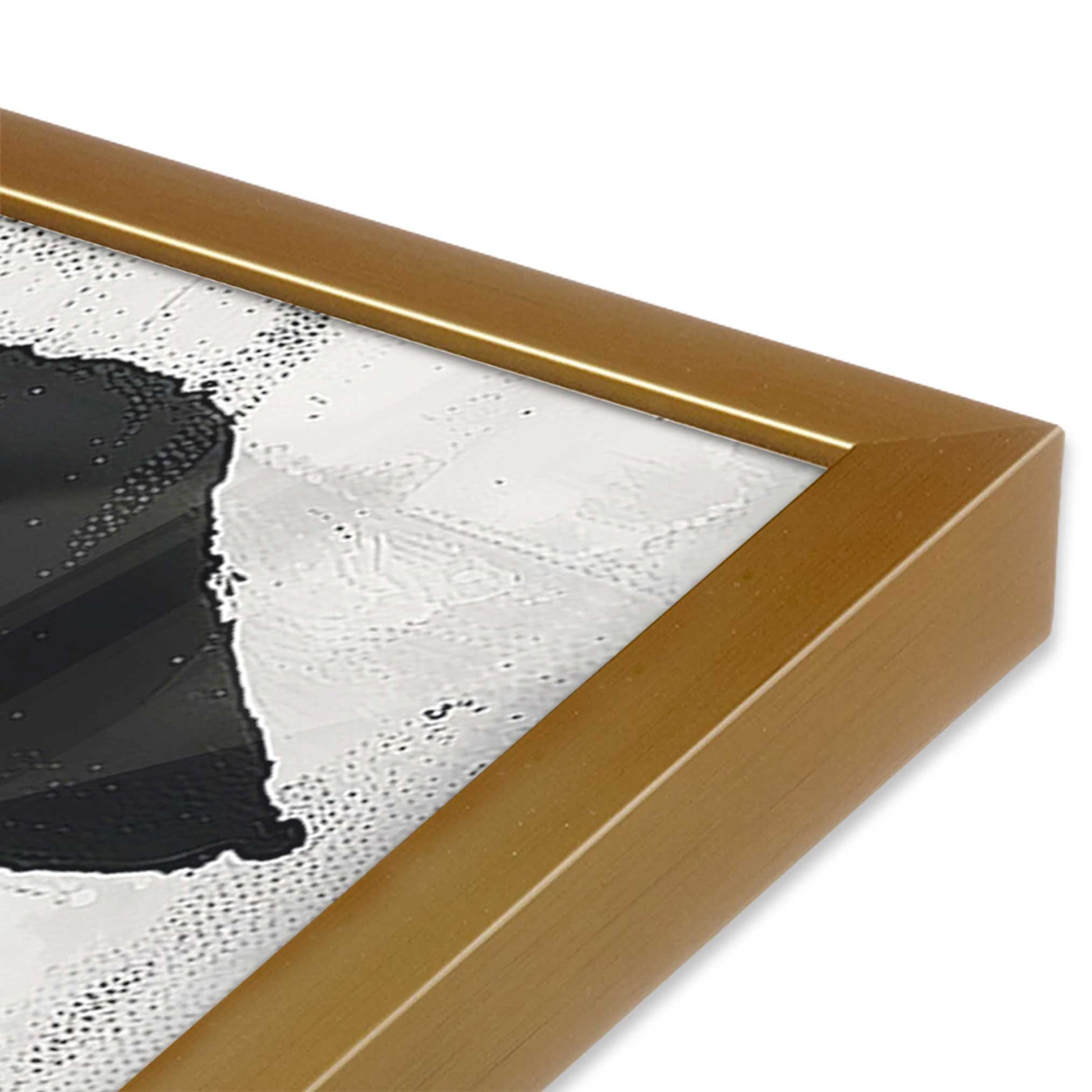 [Color:Polished Gold], Picture of art in a Polished Gold frame at an angle
