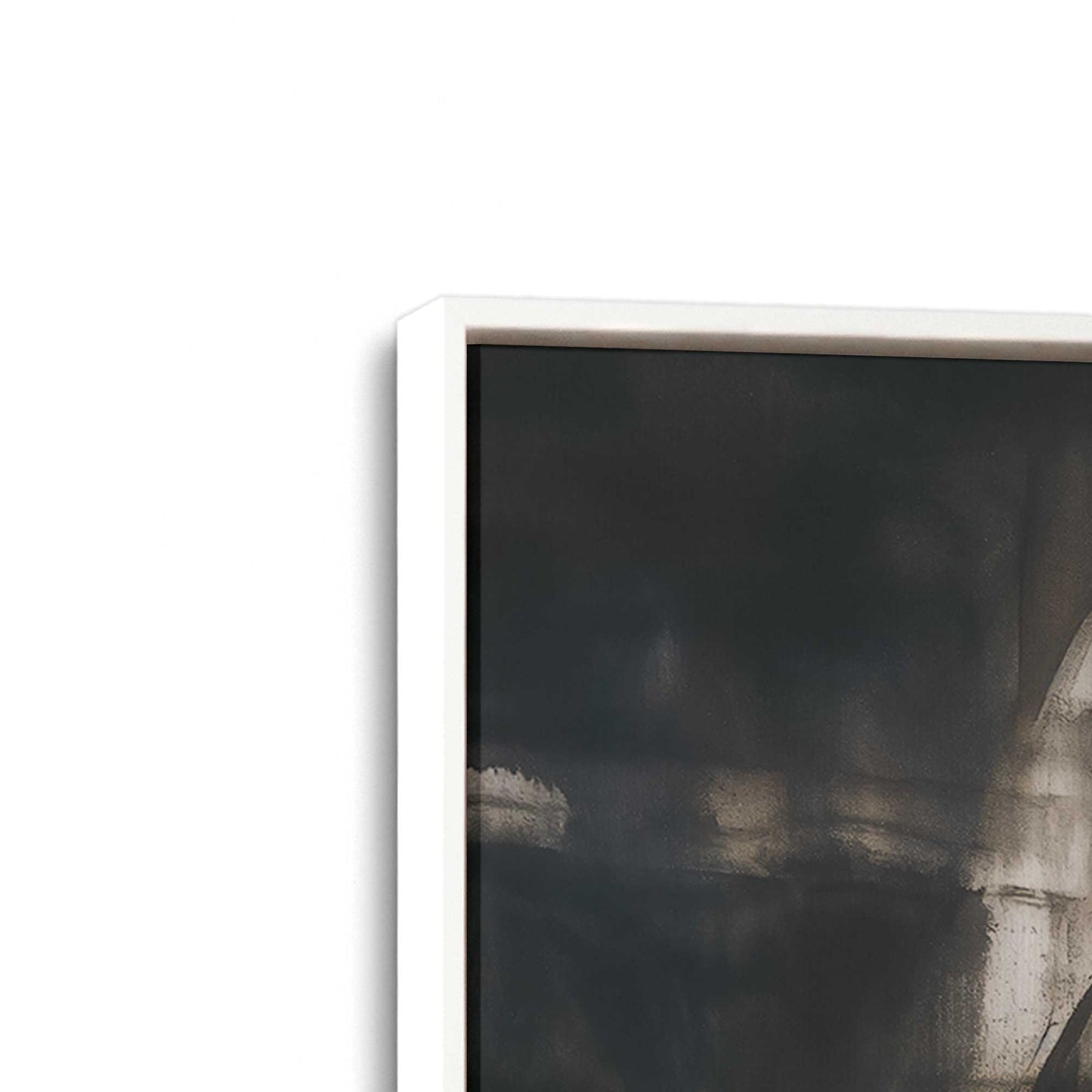[Color:Opaque White], Picture of art in a White frame at an angle