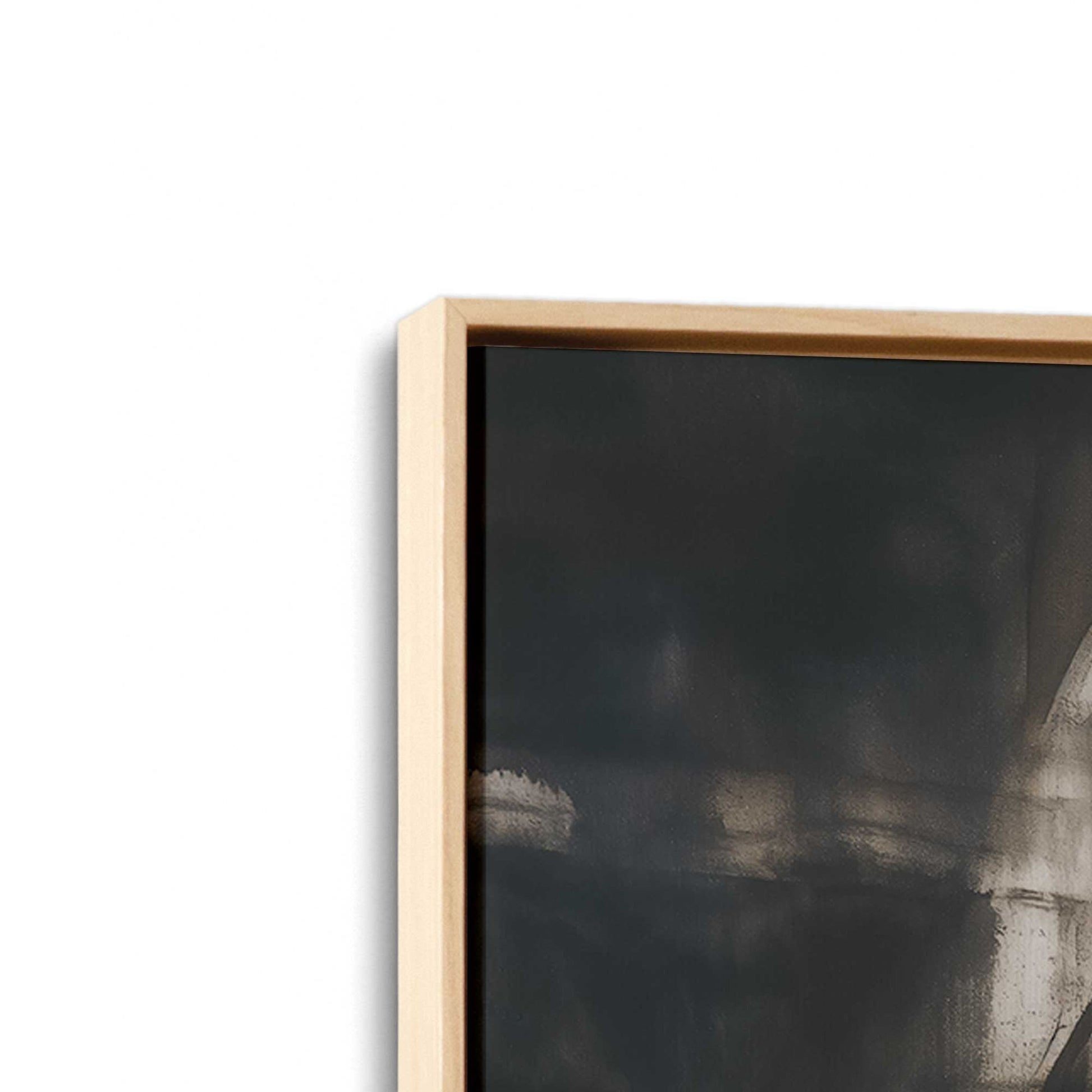 [Color:American Maple], Picture of art in a American Maple frame at an angle