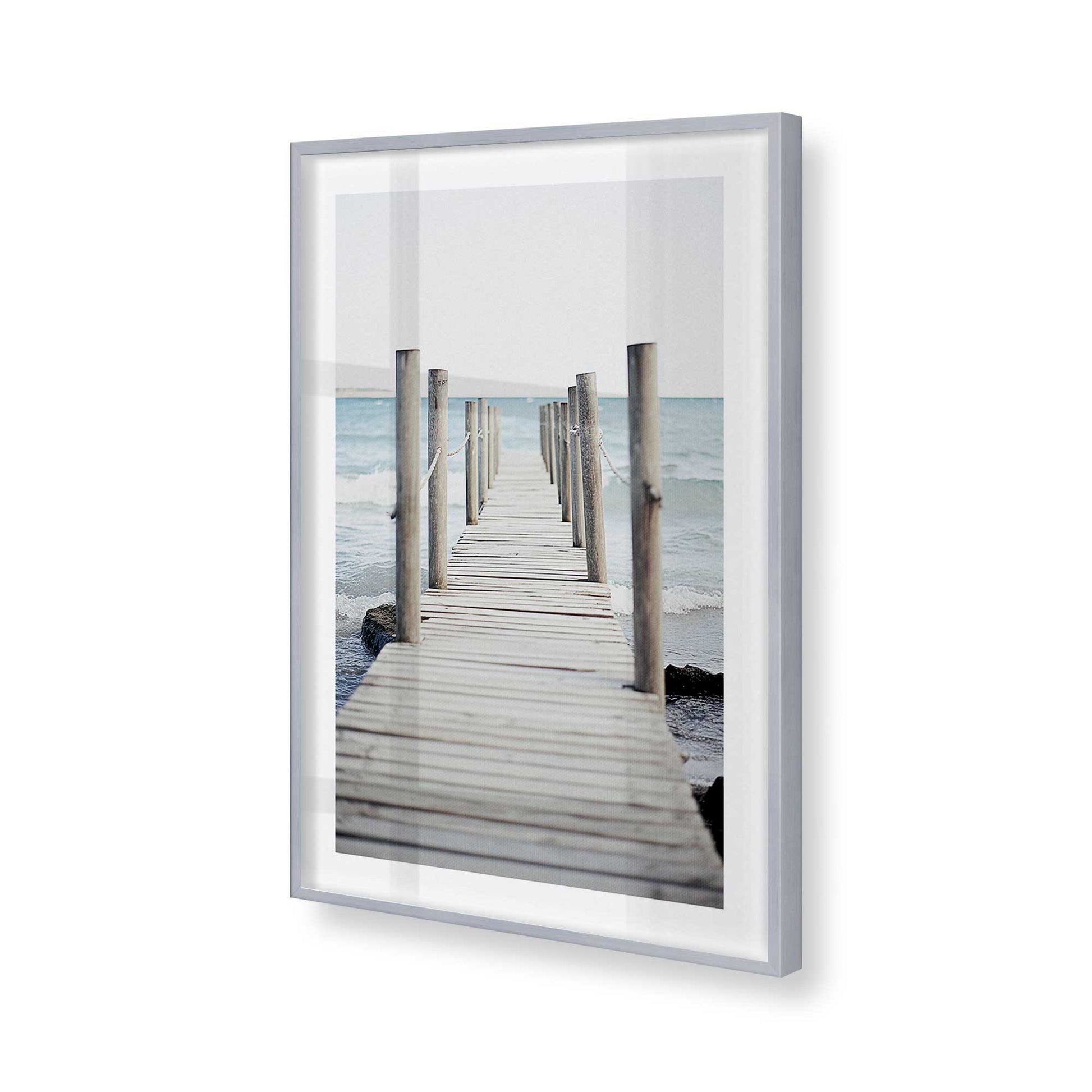 [Color:Polished Chrome], Picture of art in a Polished Chrome frame of the corner