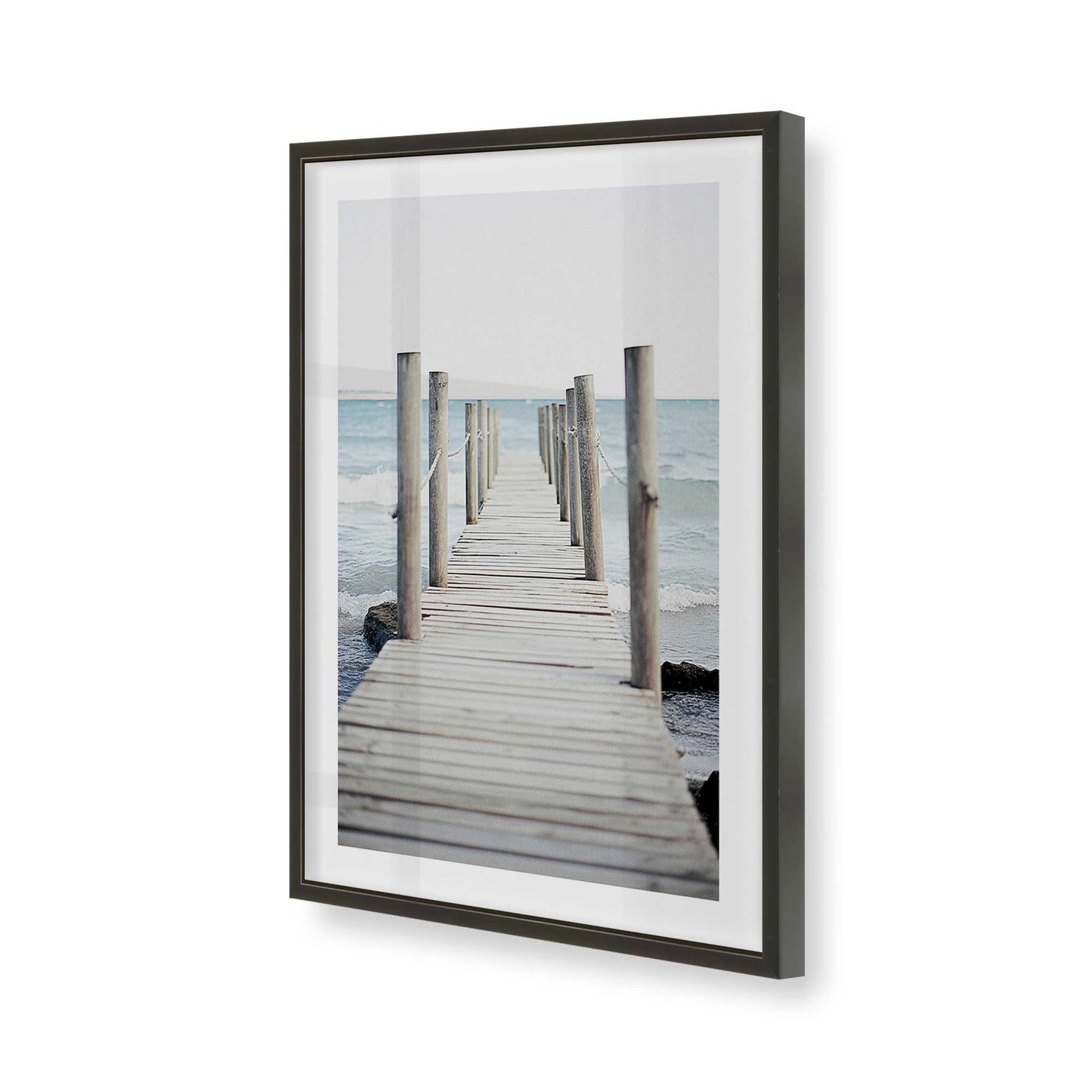 [Color:Satin Black], Picture of art in a Satin Black frame of the corner