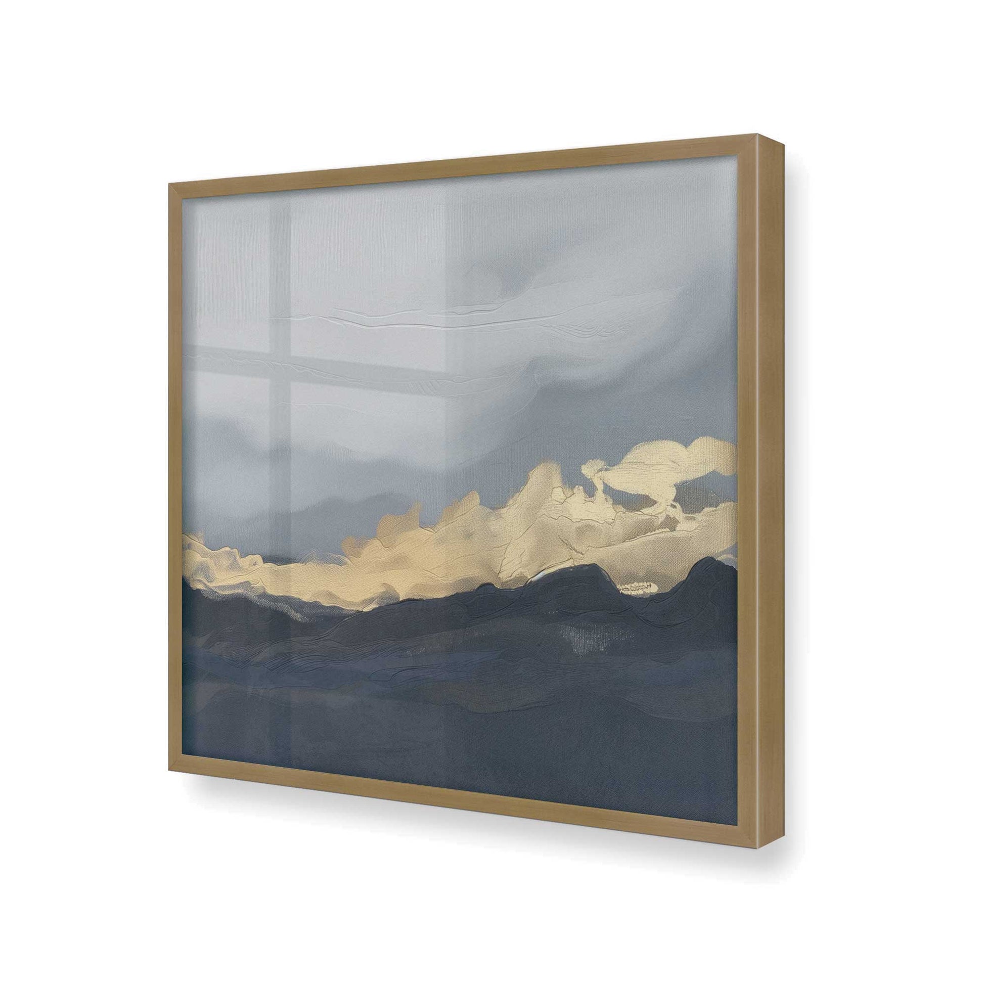 [Color:Brushed Gold], Picture of art in a Brushed Gold frame at an angle