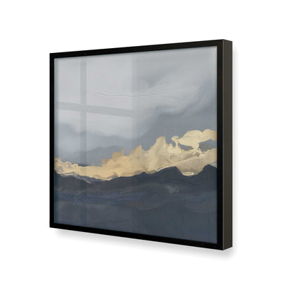 [Color:Satin Black], Picture of art in a Satin Black frame at an angle