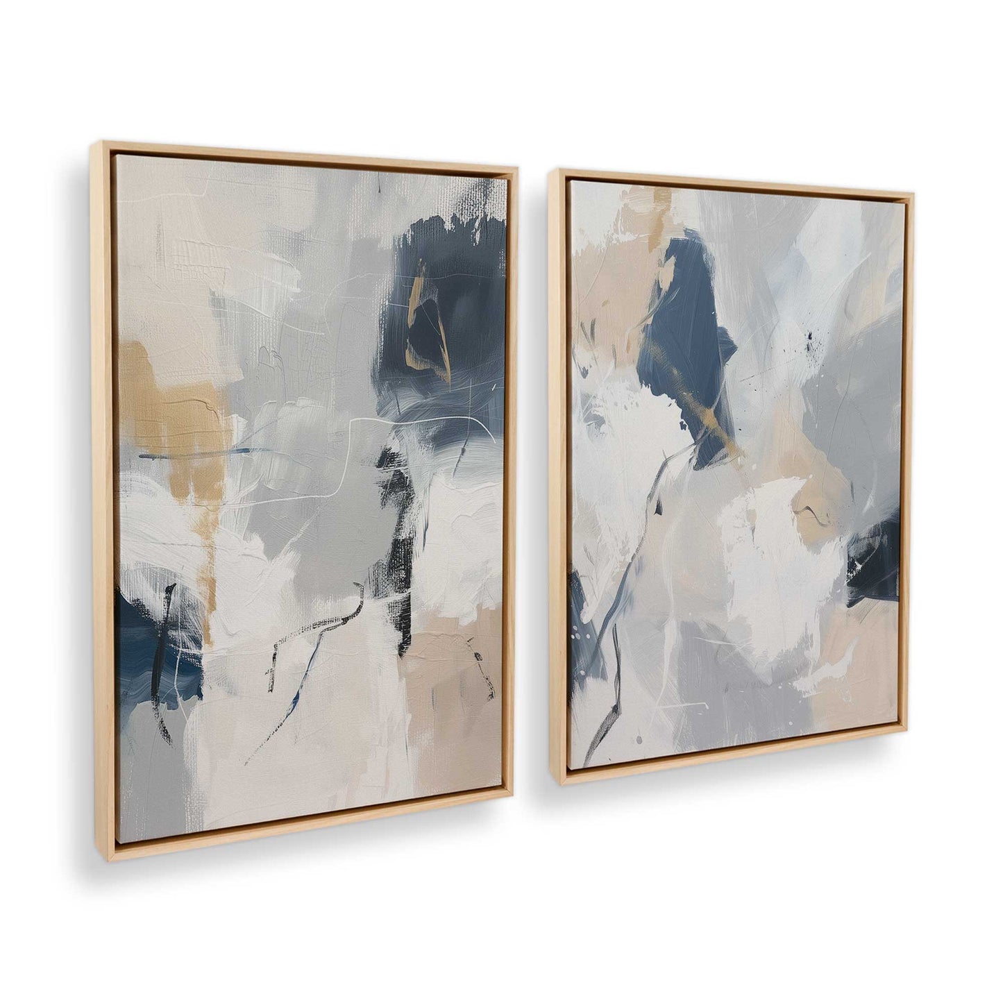 [Color:American Maple], Picture of art in a American Maple frame at an angle