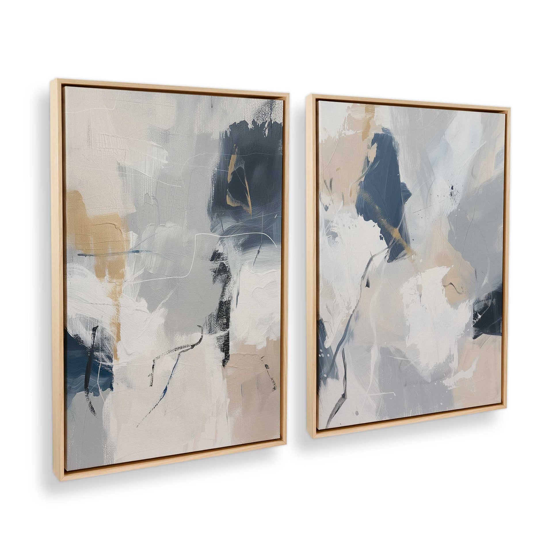 [Color:American Maple], Picture of art in a American Maple frame at an angle