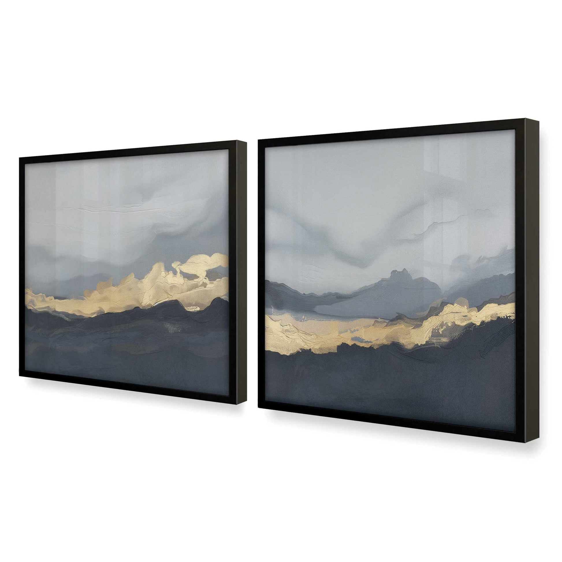 [Color:Satin Black], Picture of art in a Satin Black frame at an angle