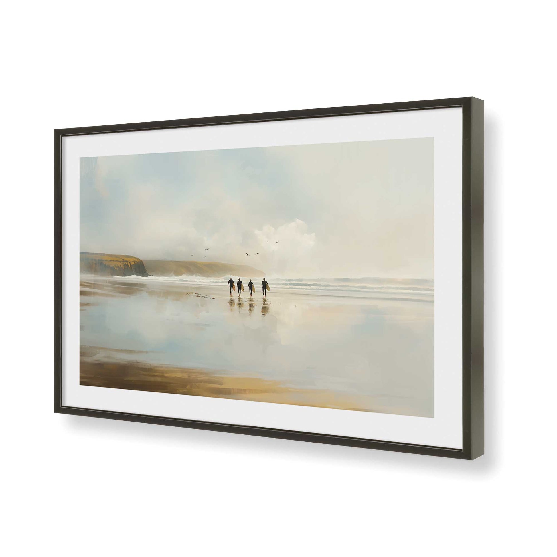 [Color:Satin Black], Picture of art in a Satin Black frame of the corner