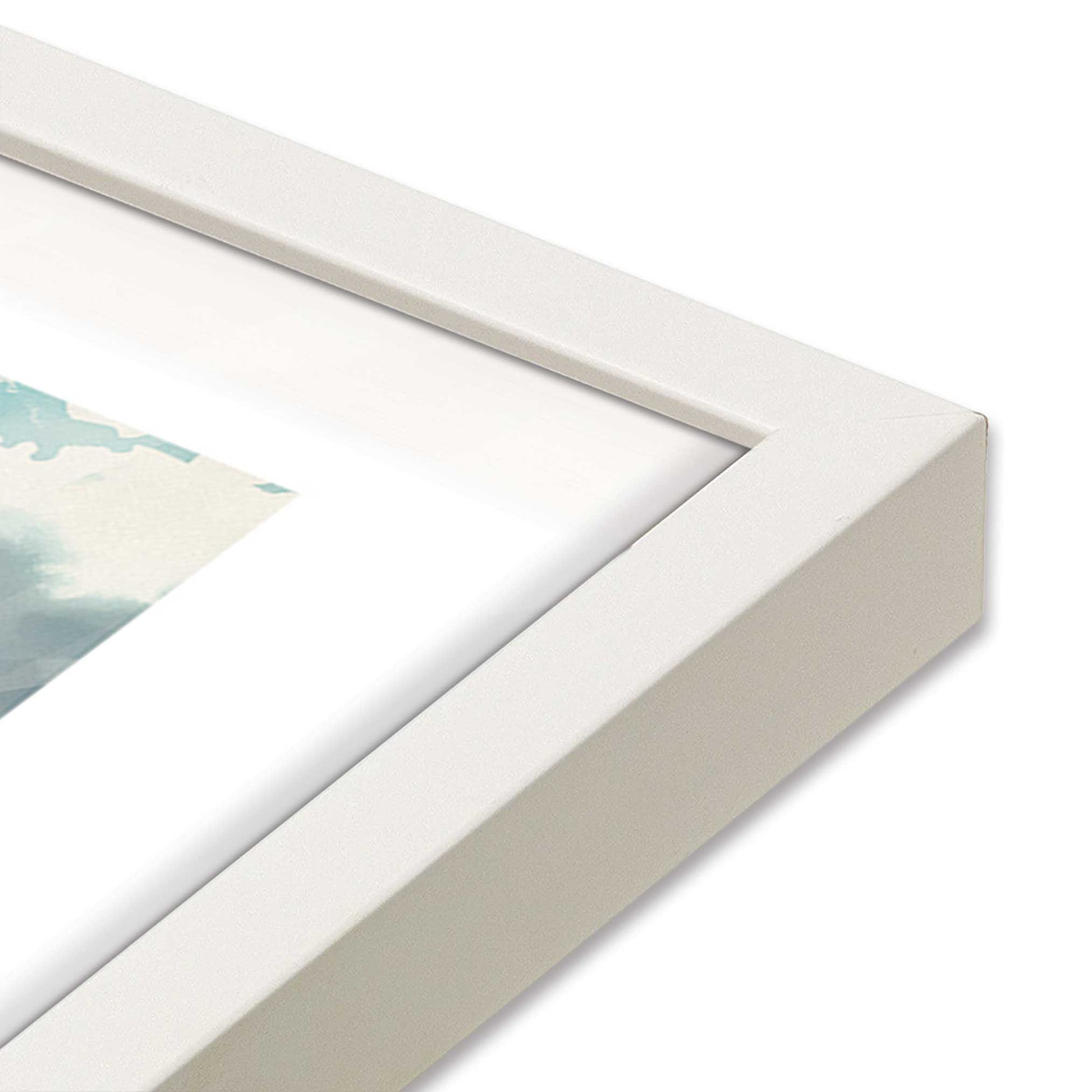 [Color:Opaque White], Picture of art in a Opaque White frame at an angle