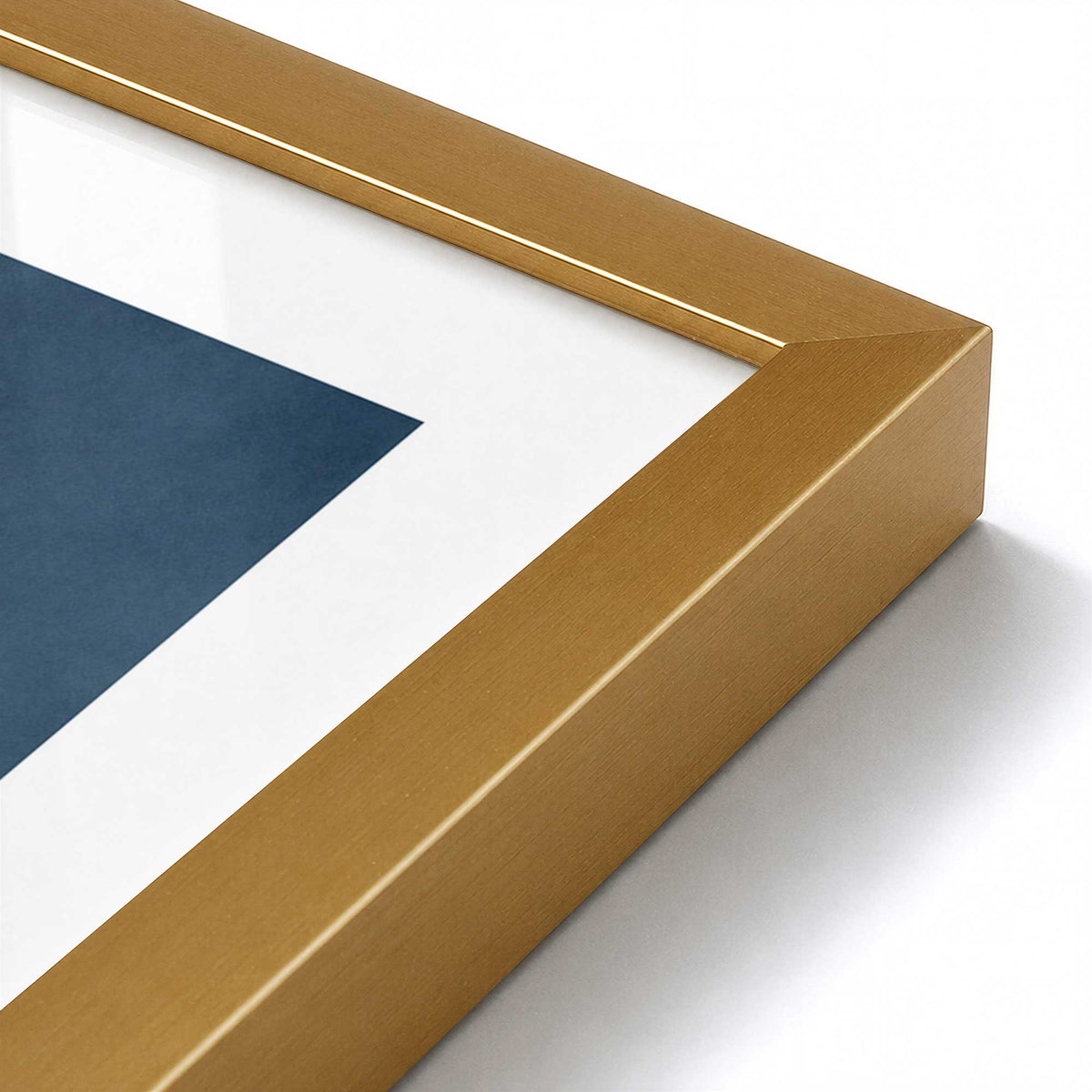 [Color:Polished Gold], Picture of art in a Polished Gold frame at an angle