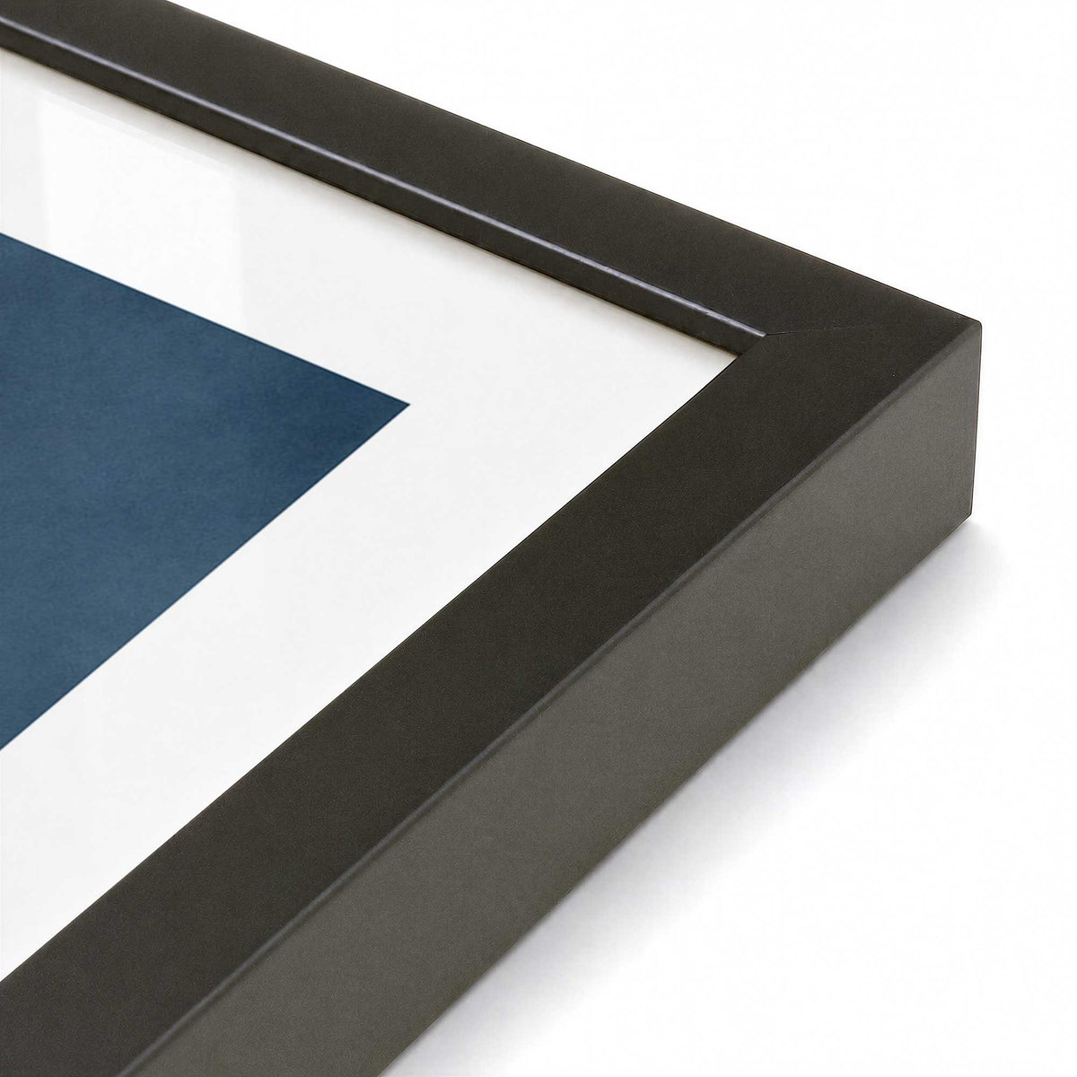 [Color:Satin Black], Picture of art in a Satin Black frame at an angle