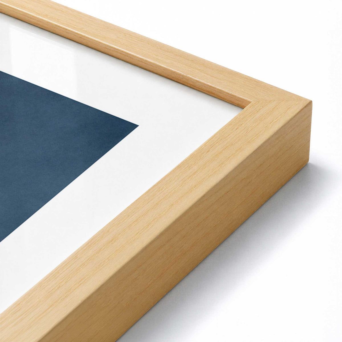 [Color:American Maple], Picture of art in a American Maple frame at an angle