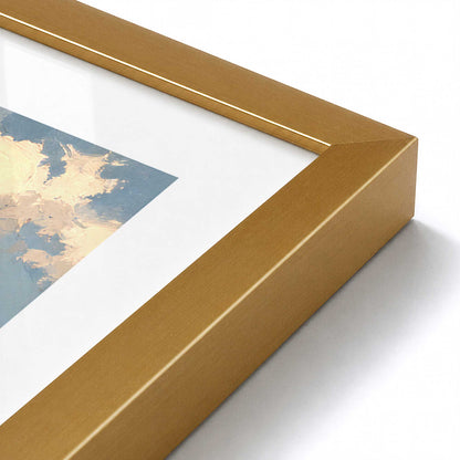 [Color:Polished Gold], Picture of art in a Polished Gold frame at an angle