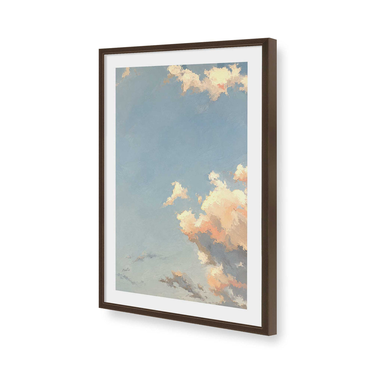 [Color:Brown], Picture of art in a Brown frame of the corner