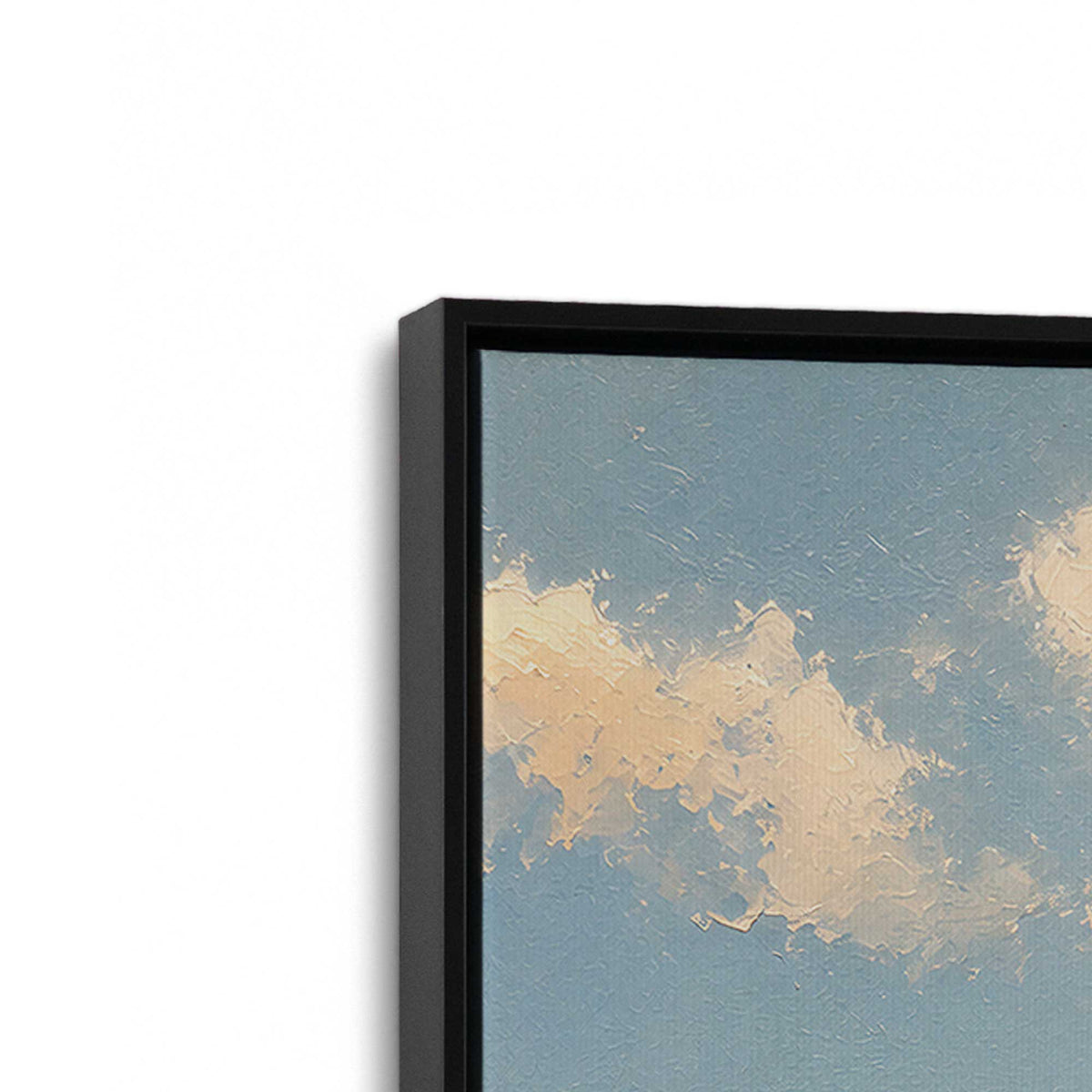 [Color:Satin Black], Picture of art in a Satin Black frame at an angle