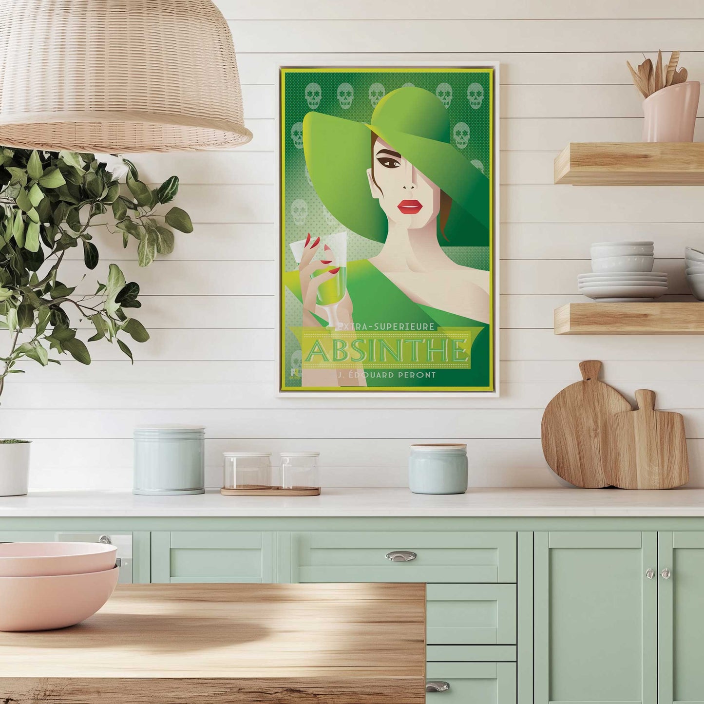 [Color:Polished Chrome], Picture of art in a Polished Chrome frame at an angle