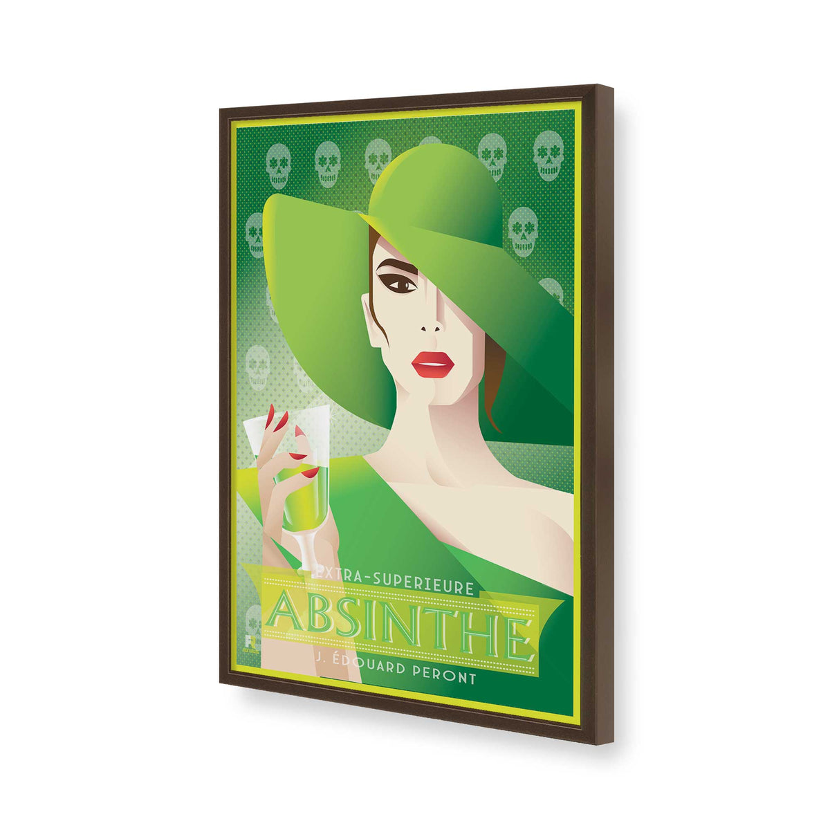 [Color:Brown], Picture of art in a Brown frame of the corner