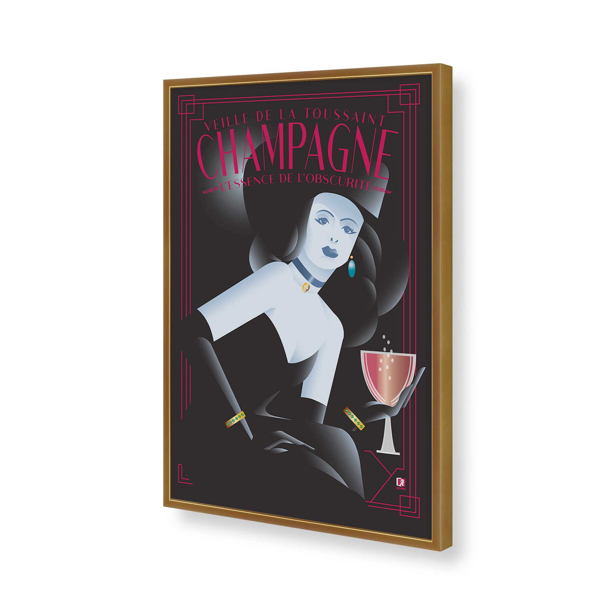 [Color:Polished Gold], Picture of art in a Polished Gold frame of the corner