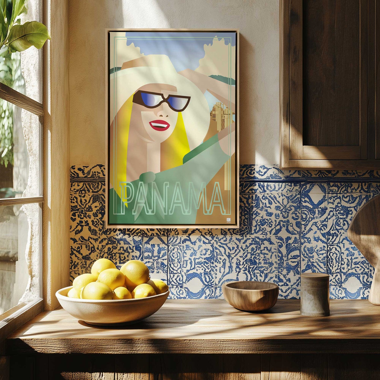 [Color:Polished Gold], Picture of art in a Polished Gold frame at an angle