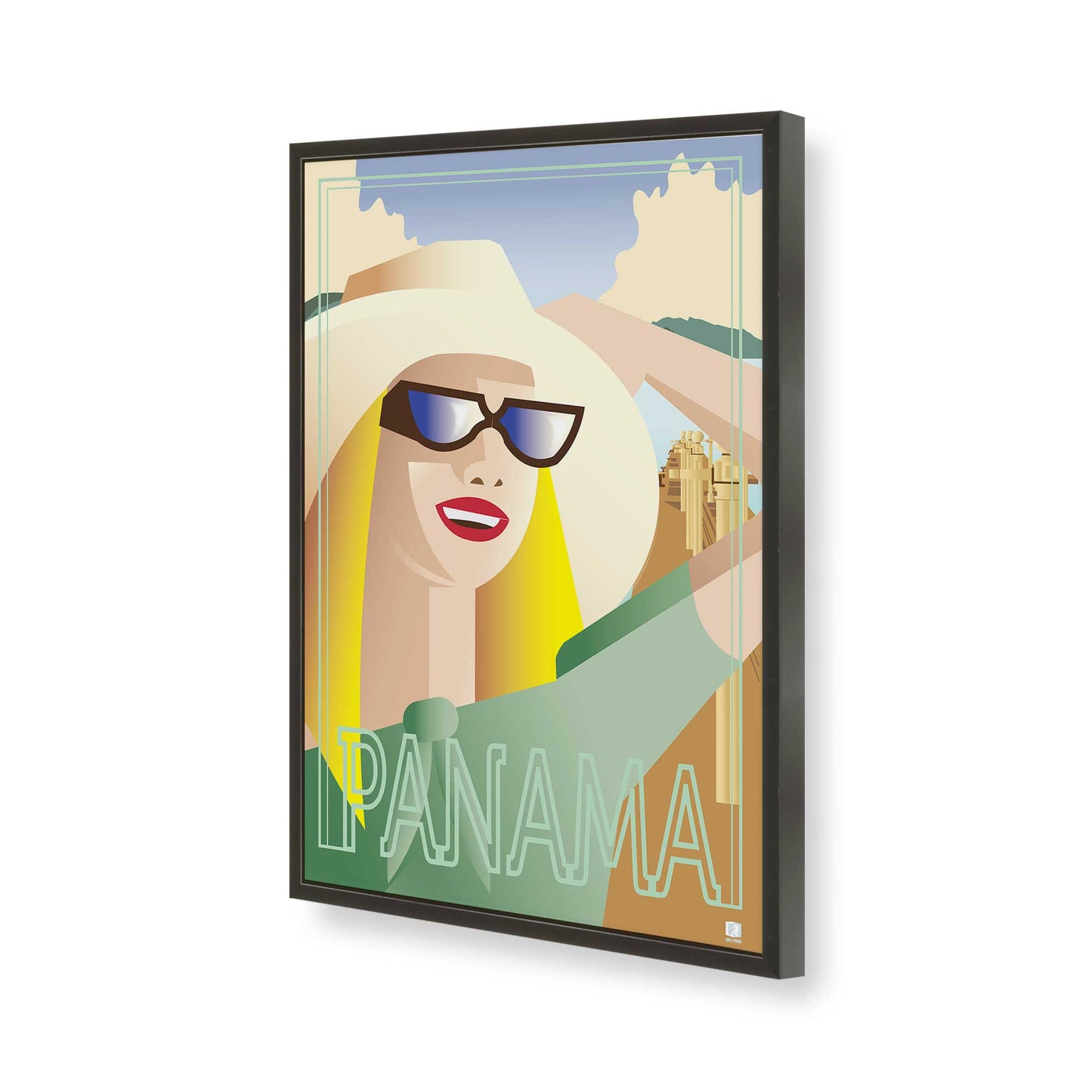 [Color:Satin Black], Picture of art in a Satin Black frame of the corner