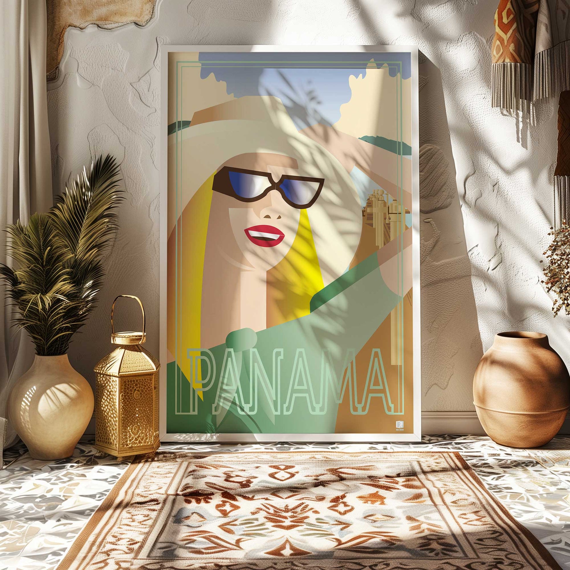 [Color:Opaque White], Picture of art in a Opaque White frame at an angle