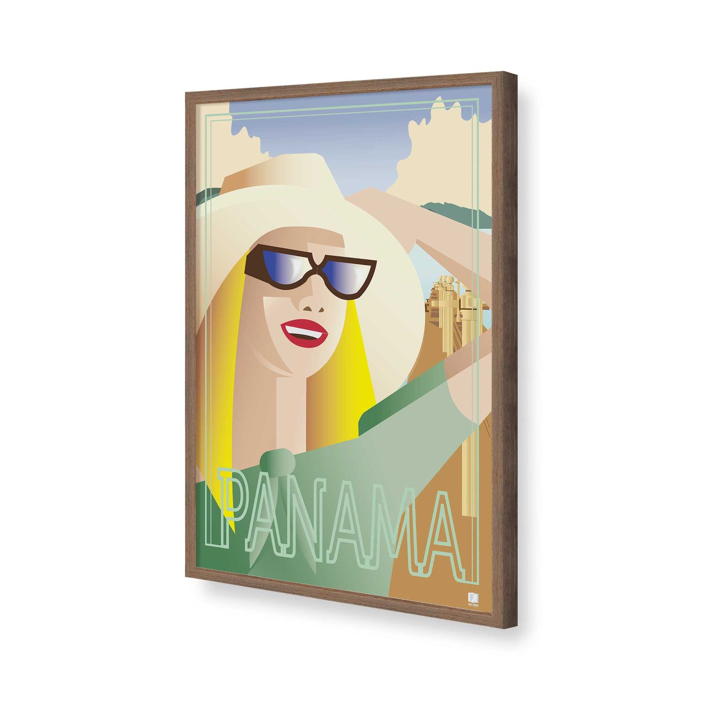 [Color:Walnut], Picture of art in a Walnut frame of the corner