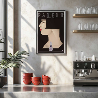 [Color:Satin Black], Picture of art in a Satin Black frame at an angle