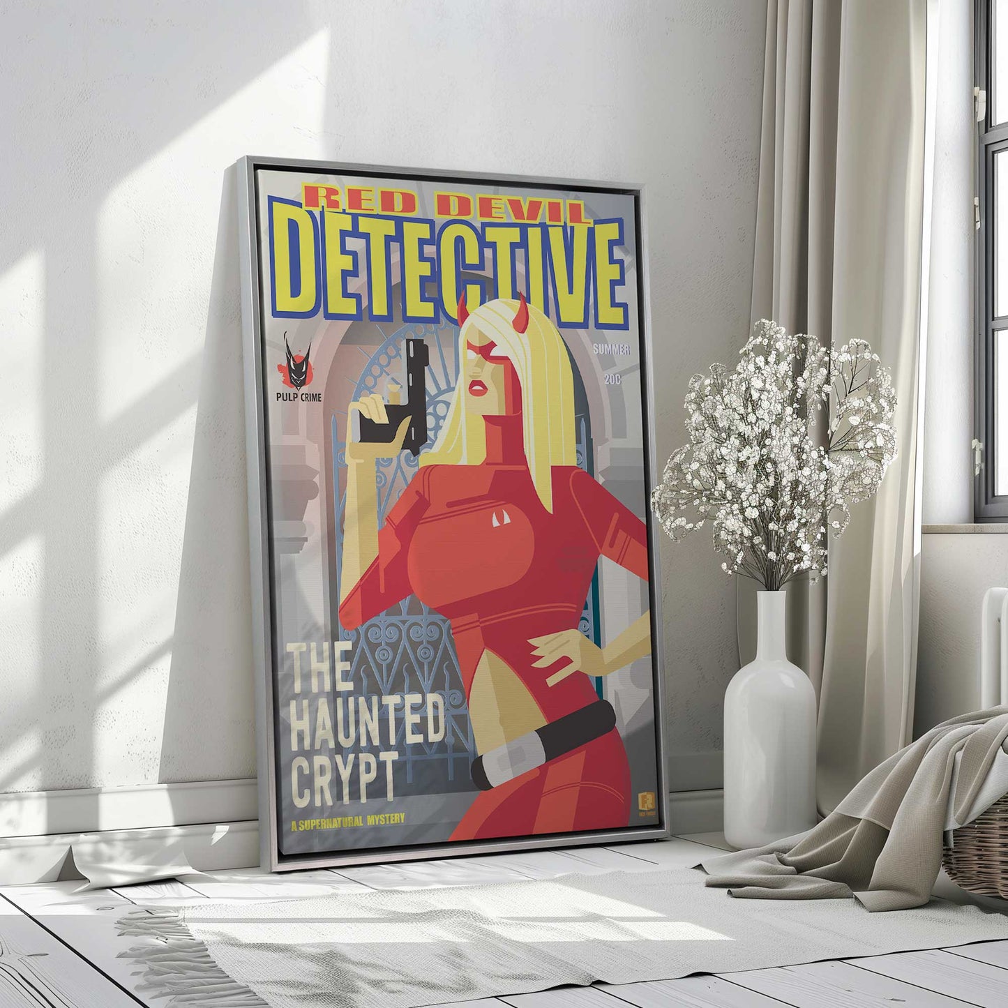 [Color:Polished Chrome], Picture of art in a Polished Chrome frame at an angle