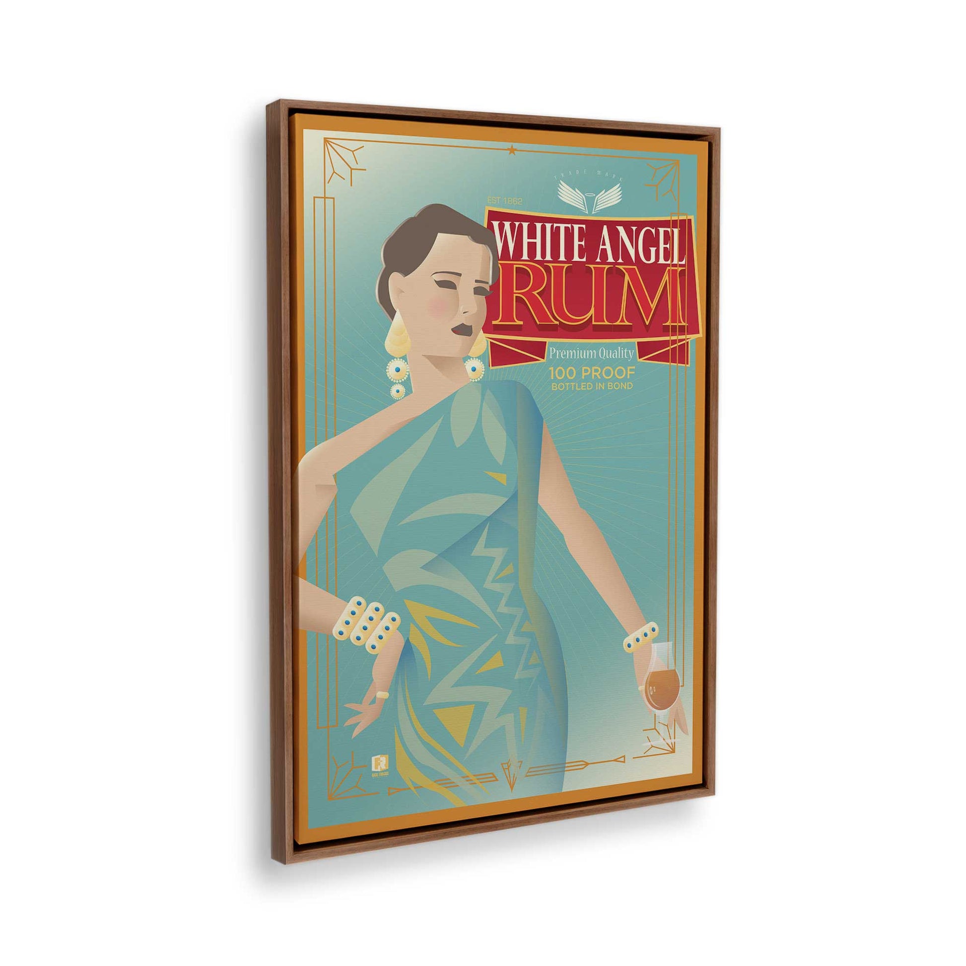 [Color:Walnut], Picture of the corner of the art