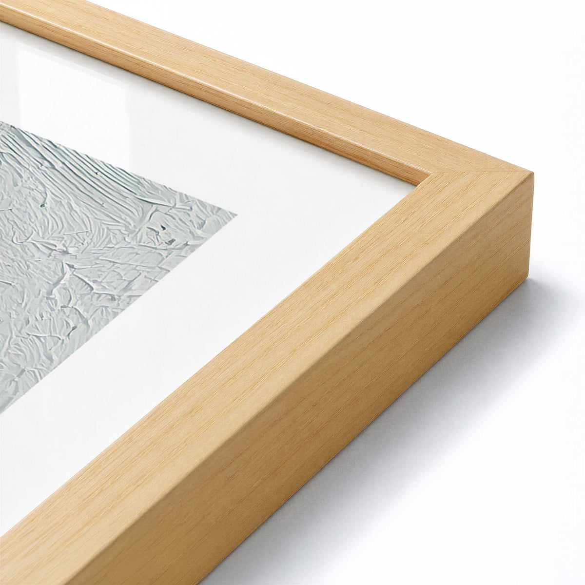 [Color:American Maple], Picture of art in a American Maple frame at an angle