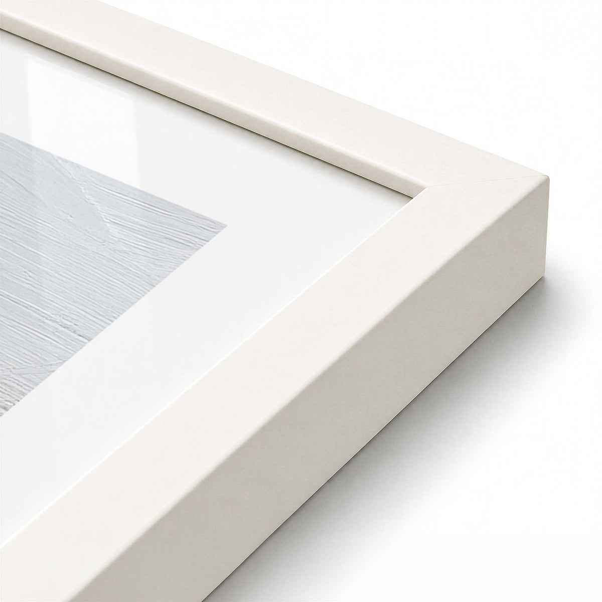 [Color:Opaque White], Picture of art in a Opaque White frame at an angle