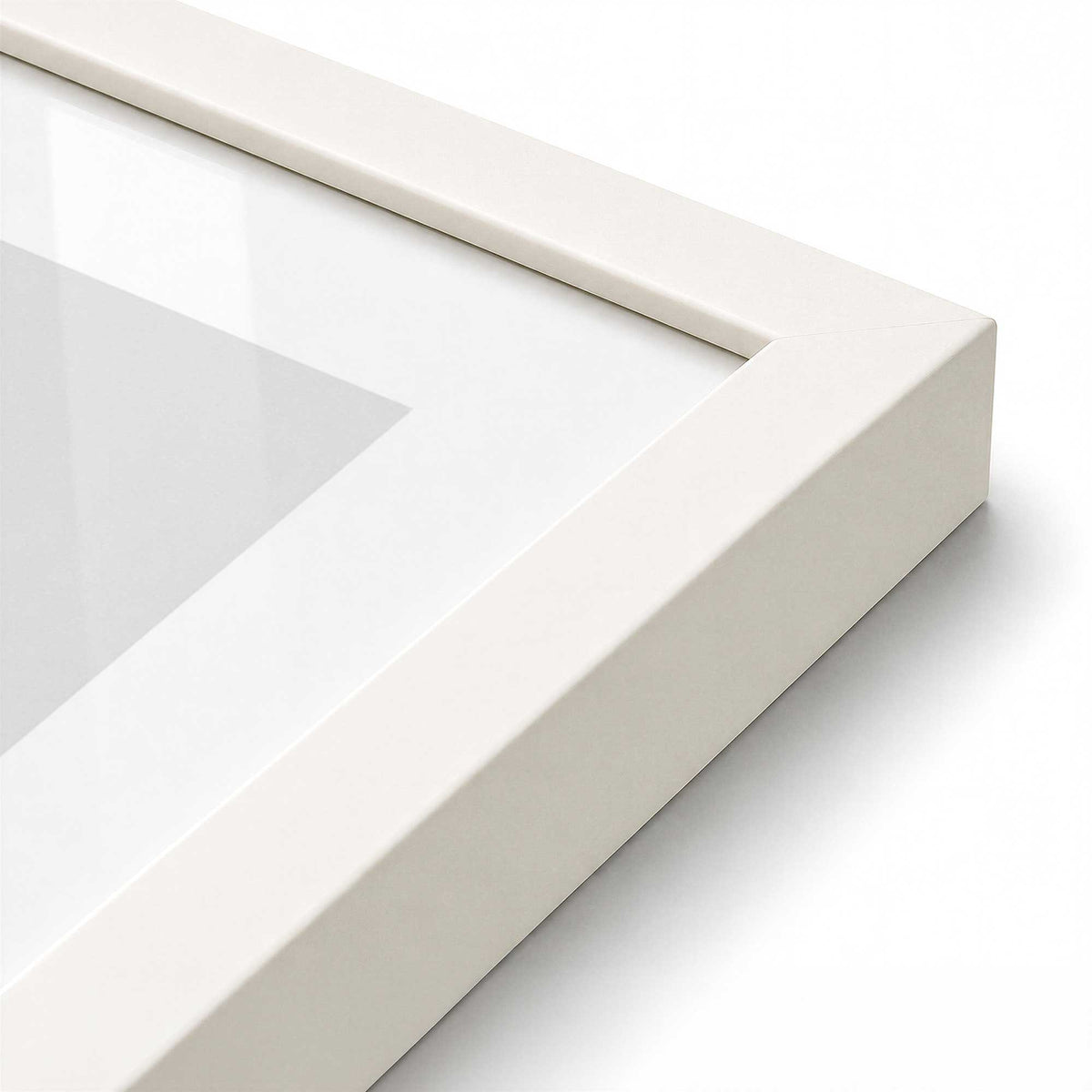 [Color:Opaque White], Picture of art in a Opaque White frame at an angle