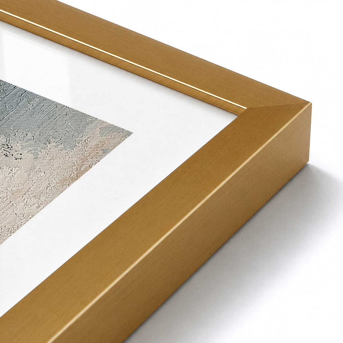 [Color:Polished Gold], Picture of art in a Polished Gold frame at an angle