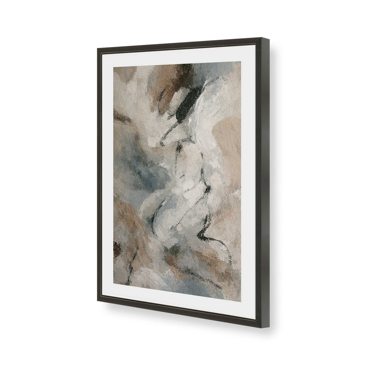[Color:Satin Black], Picture of art in a Satin Black frame of the corner