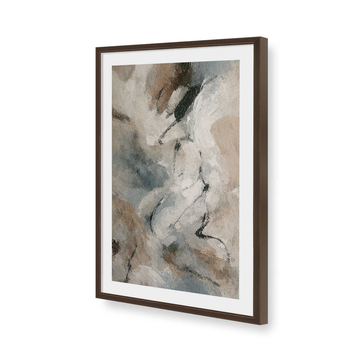 [Color:Brown], Picture of art in a Brown frame of the corner