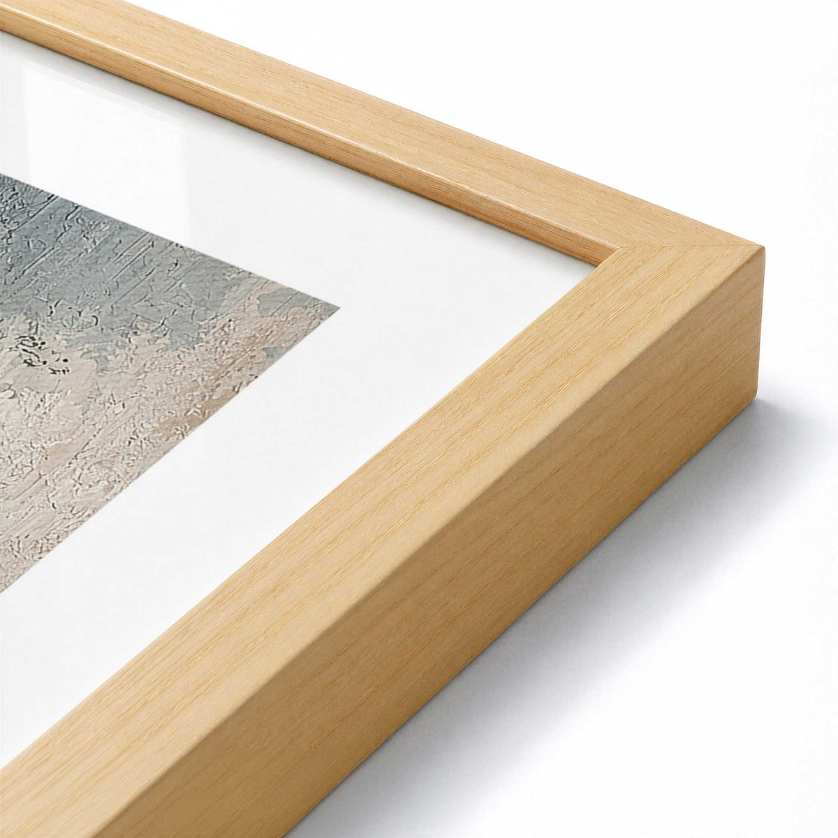 [Color:American Maple], Picture of art in a American Maple frame at an angle
