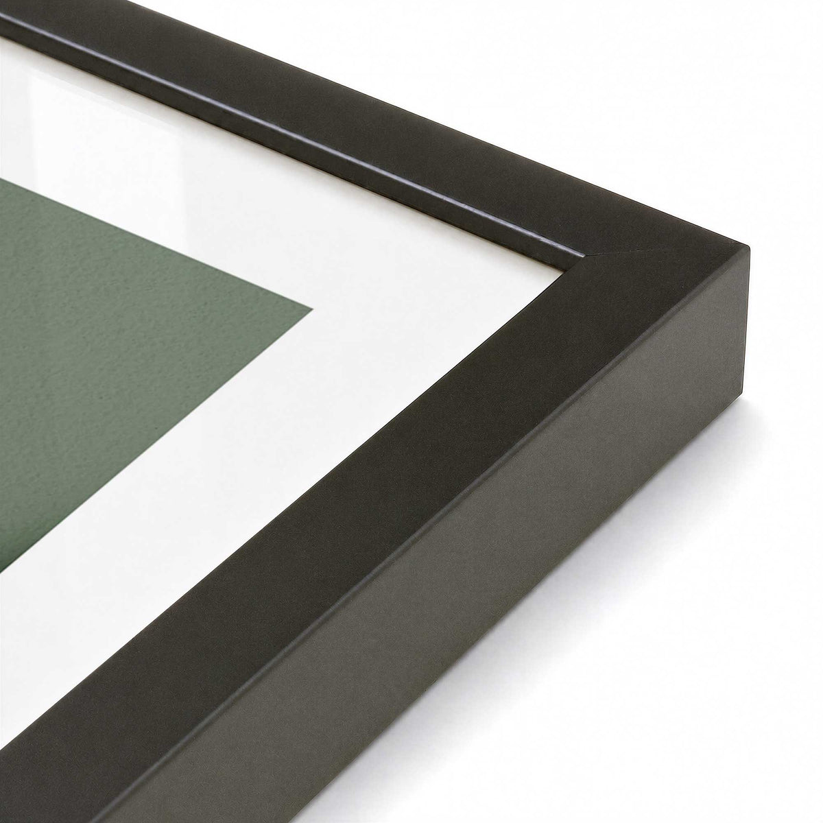 [Color:Satin Black], Picture of art in a Satin Black frame at an angle