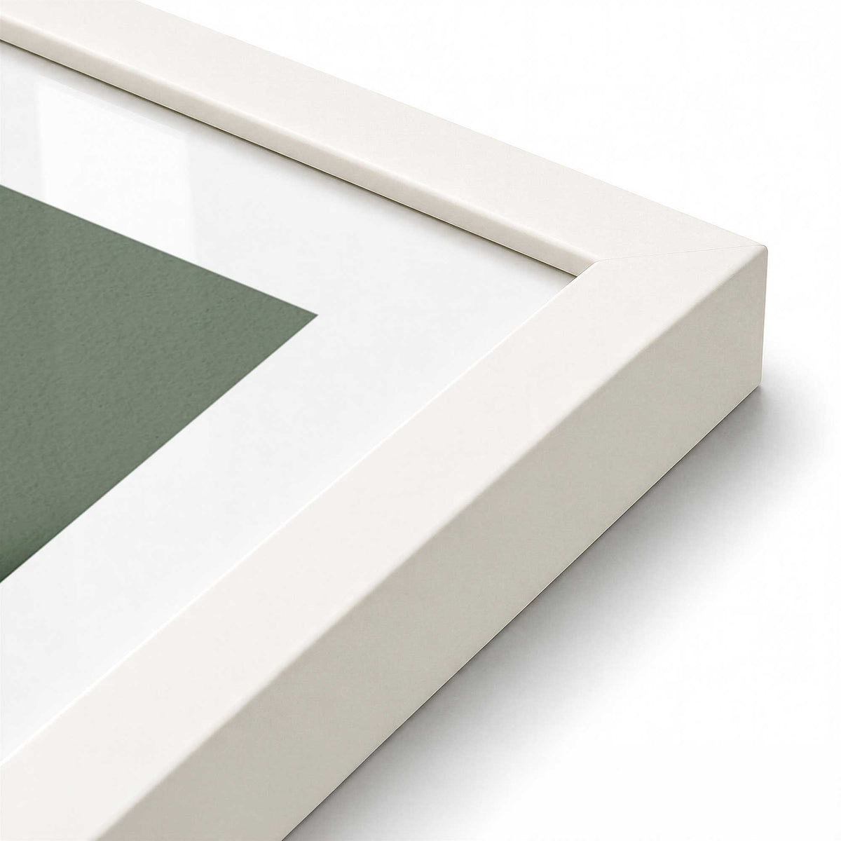 [Color:Opaque White], Picture of art in a Opaque White frame at an angle
