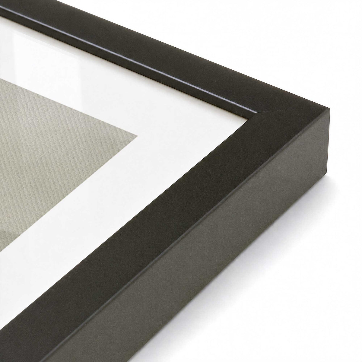 [Color:Satin Black], Picture of art in a Satin Black frame at an angle