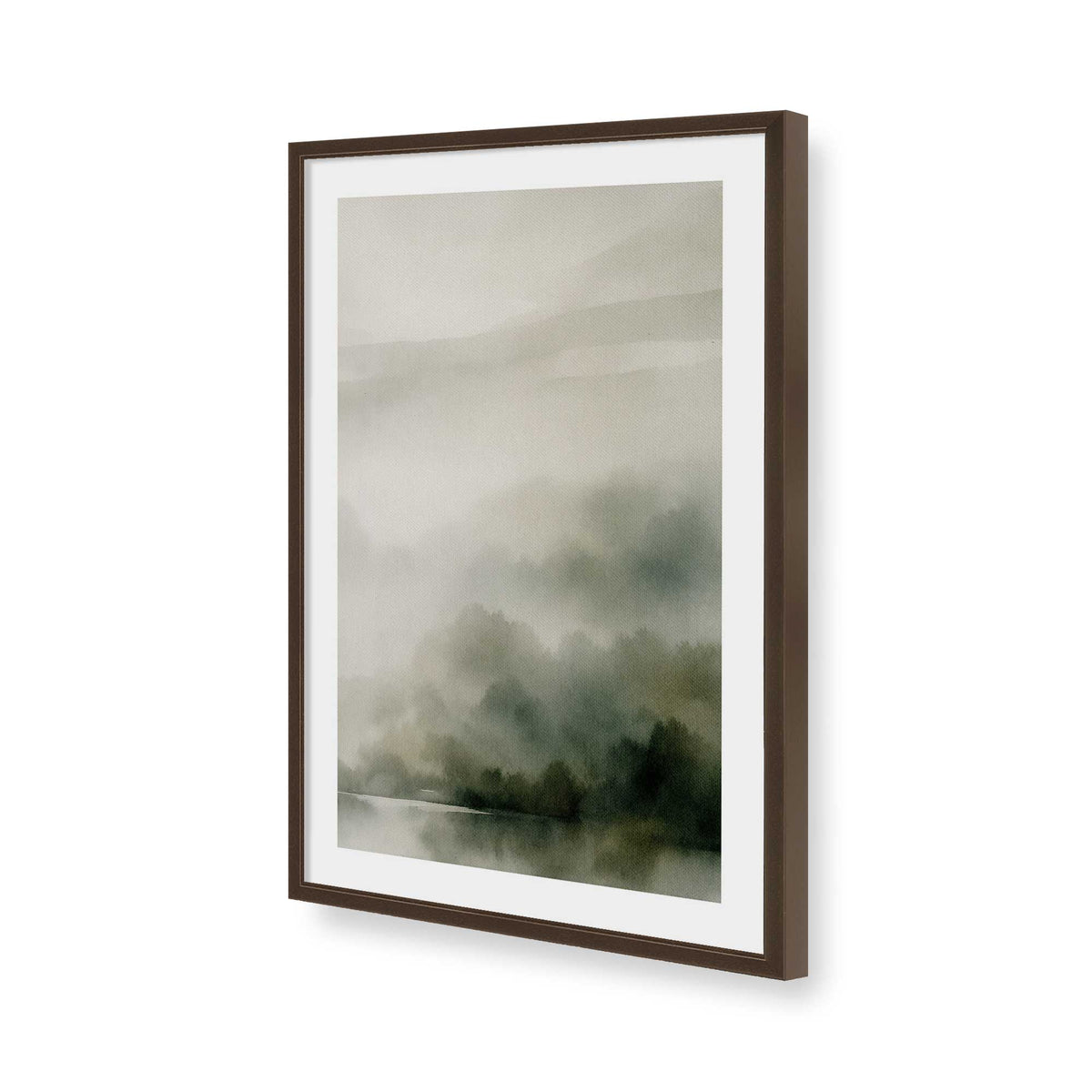 [Color:Brown], Picture of art in a Brown frame of the corner